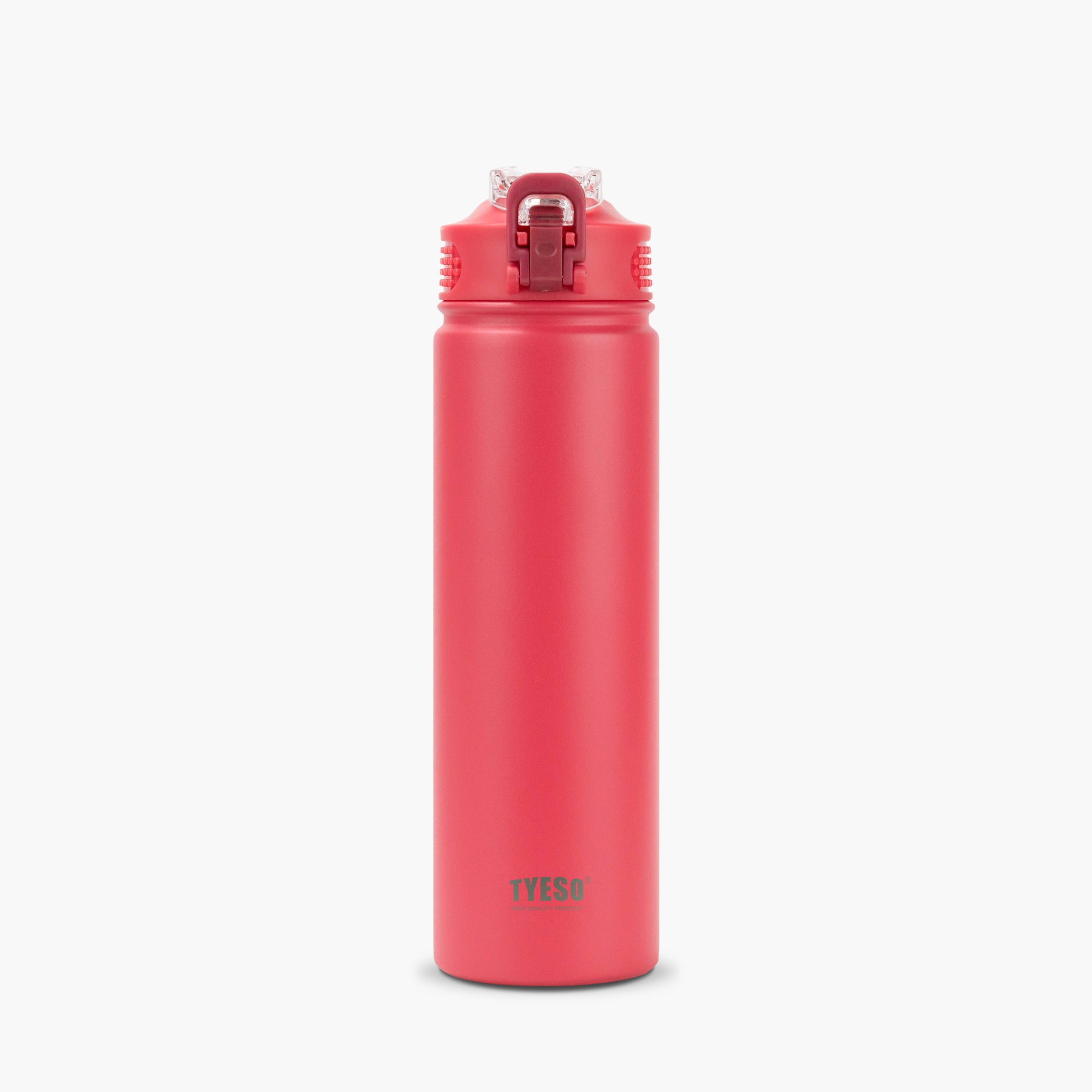 TYESO_Wander lockable Stainless Steel Sports Bottle With Straw_Rose Red_25oz