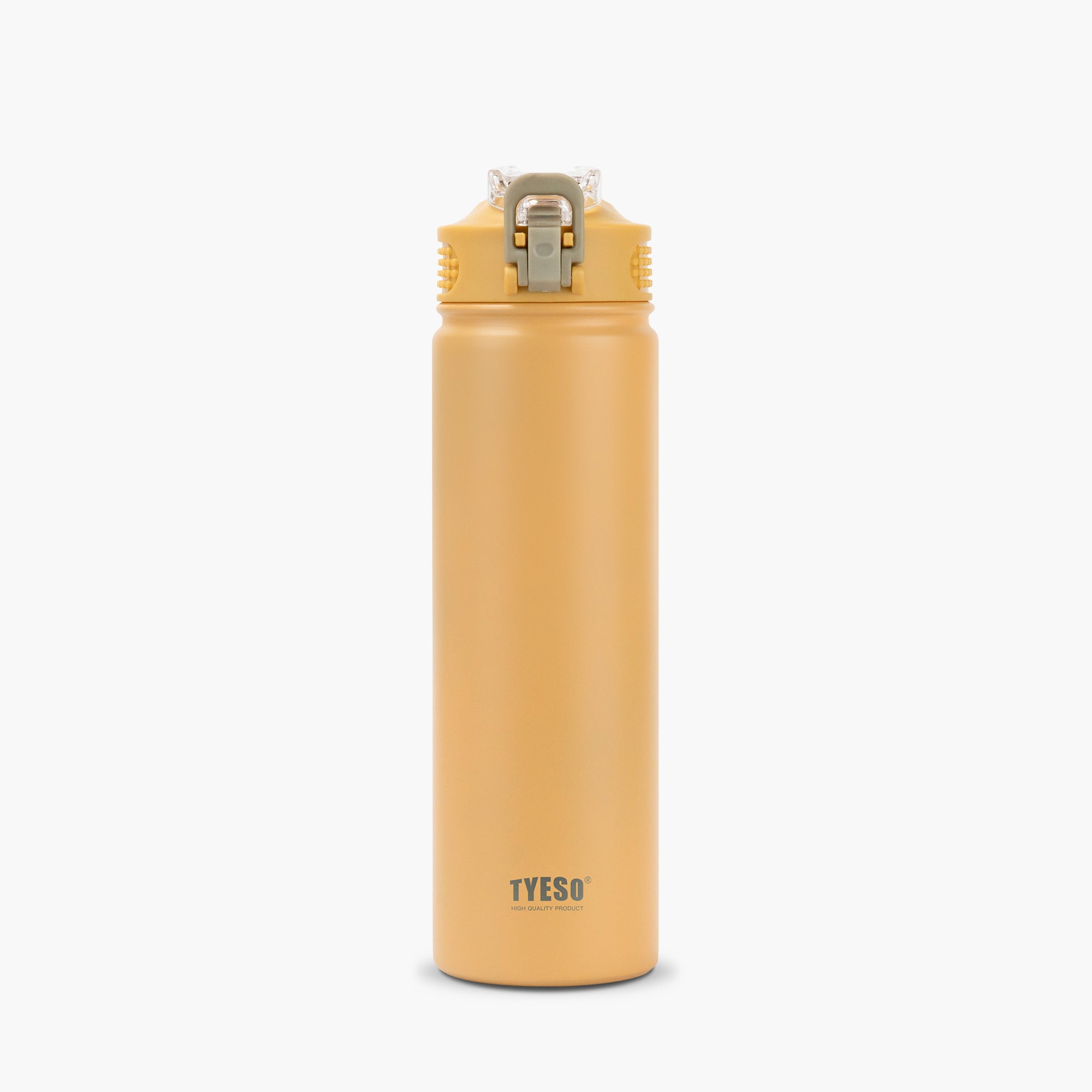 TYESO_Wander lockable Stainless Steel Sports Bottle With Straw_Yellow_25OZ