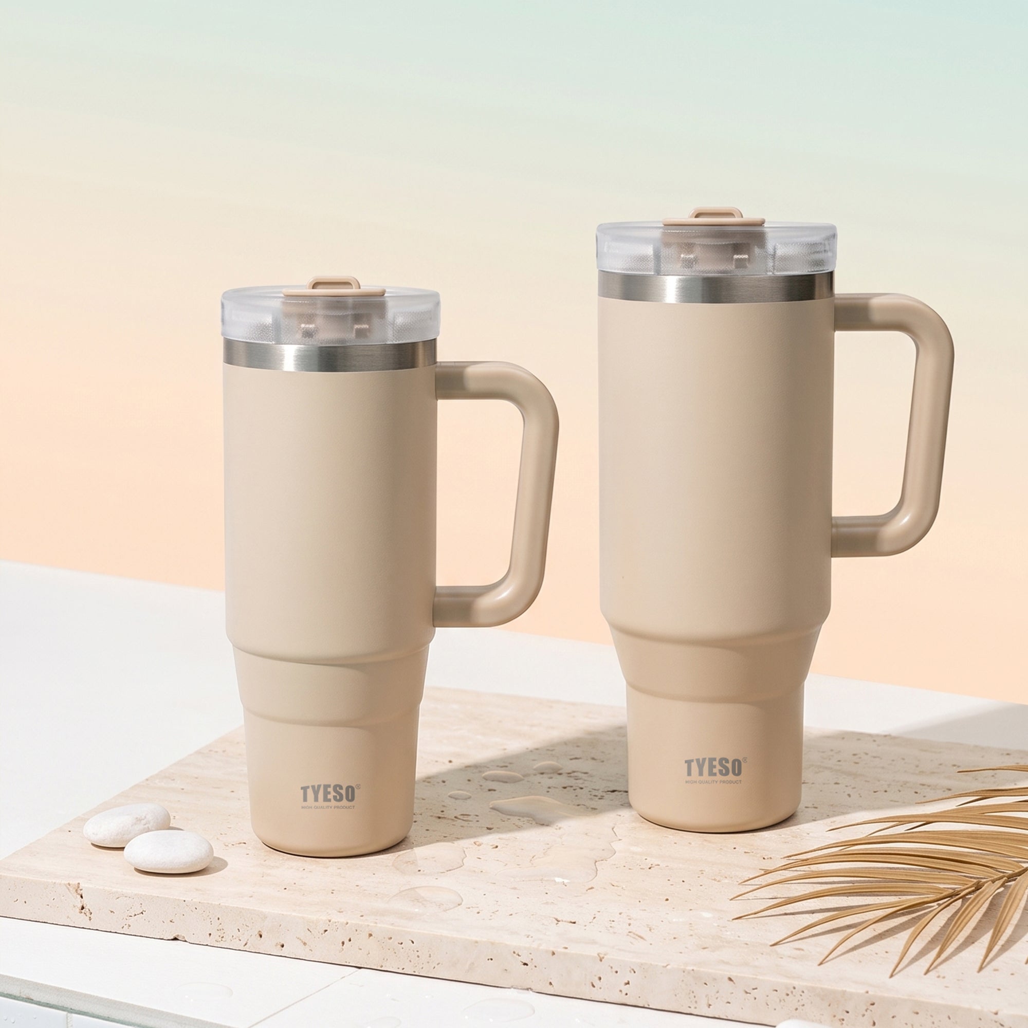 TYESO AURA POP Tumbler in Latte, 30 oz and 40 oz capacity options #color_latte