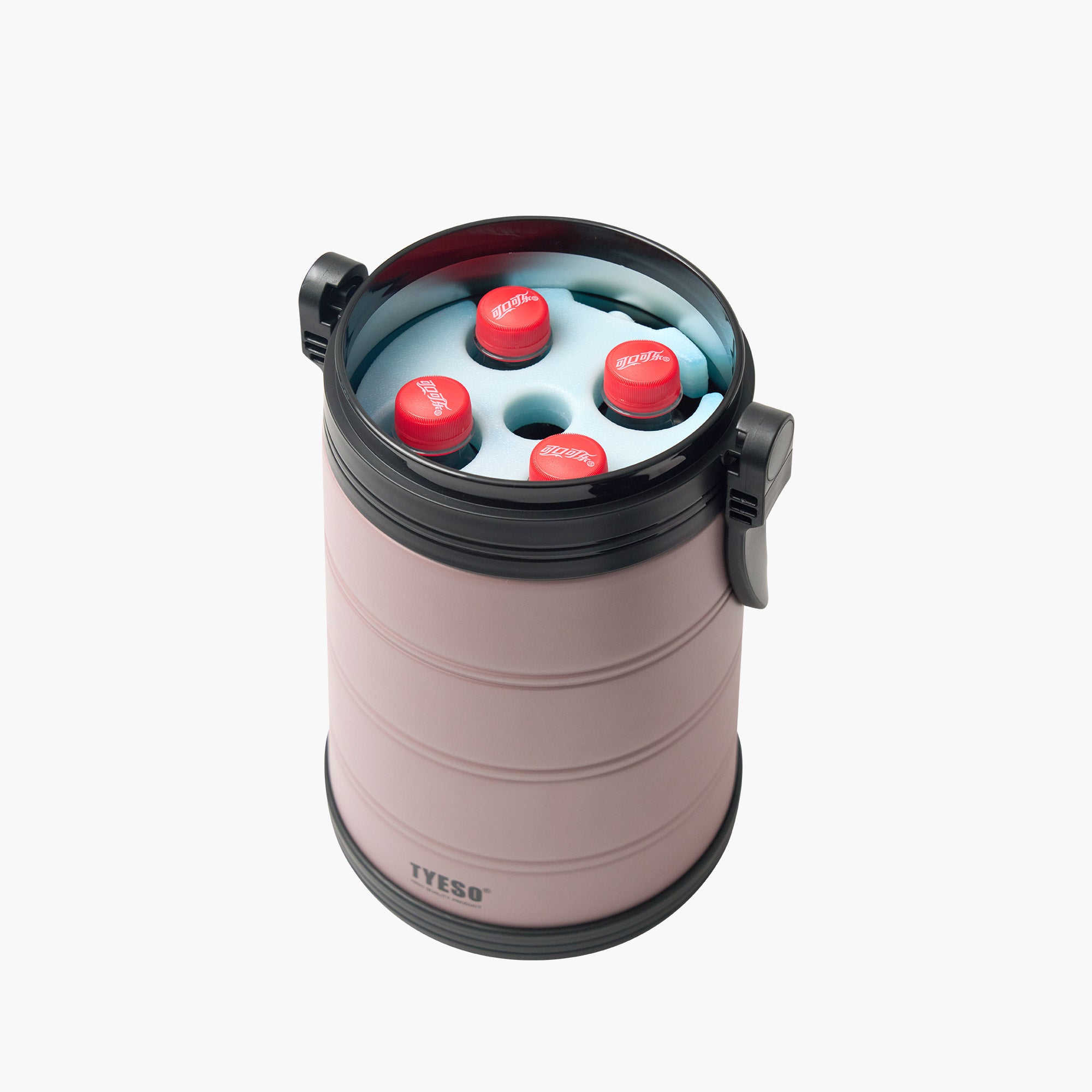 Reusable ice pack insert inside TYESO large capacity portable cooler in pink