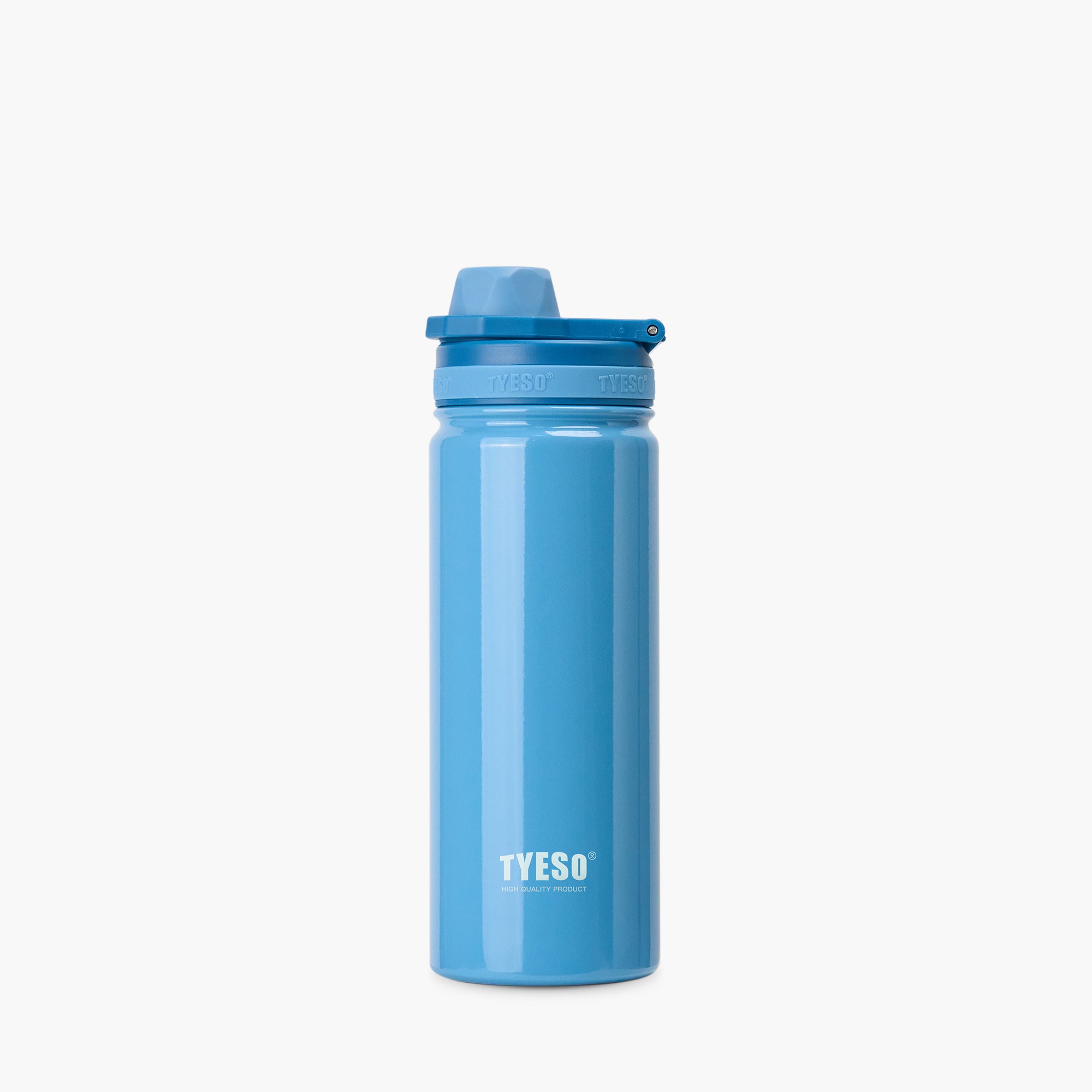 Front view of the blue 20 oz TYESO AERIS REVIVE lightweight sports bottle #color_blue