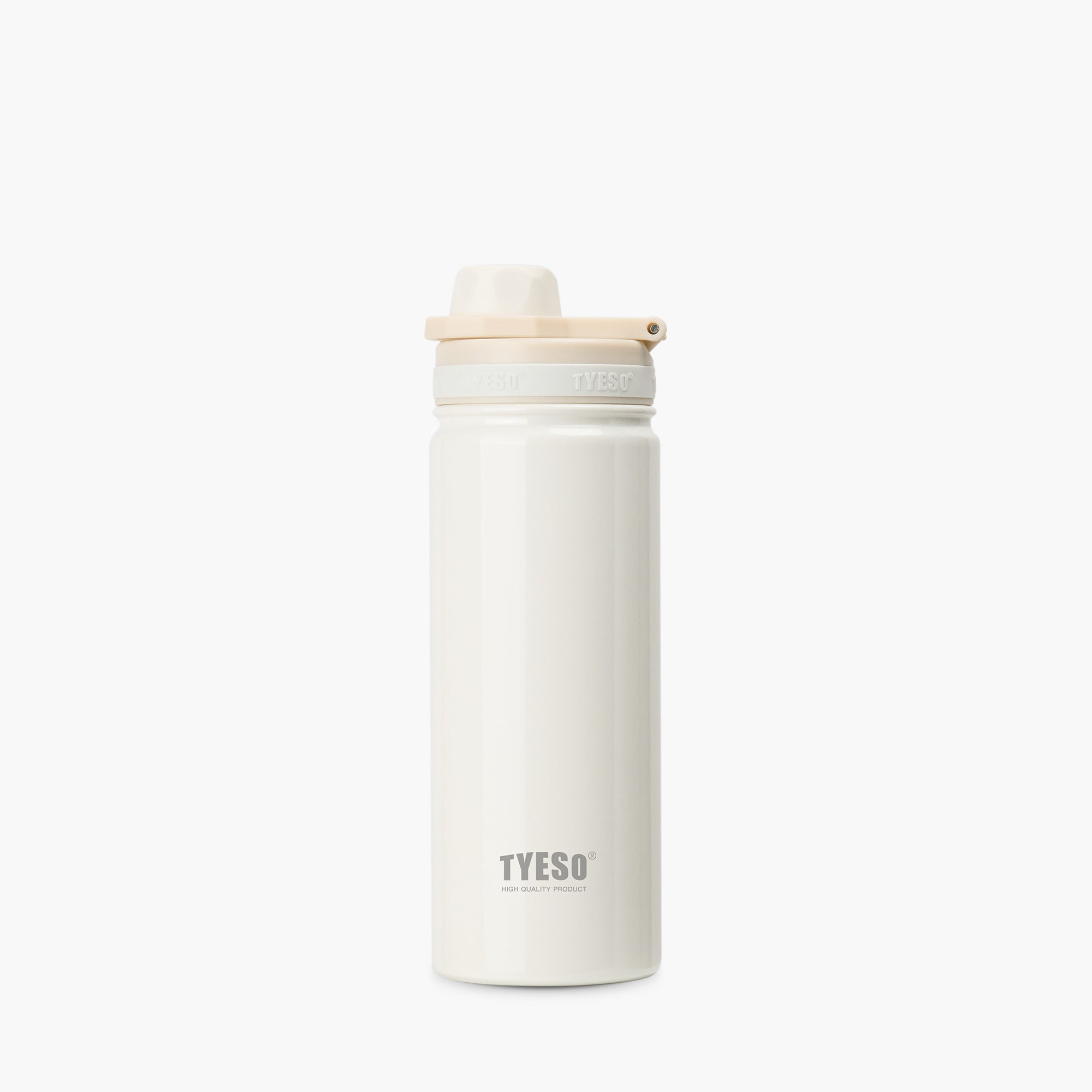 Front view of the white 20 oz TYESO AERIS REVIVE lightweight sports bottle #color_white