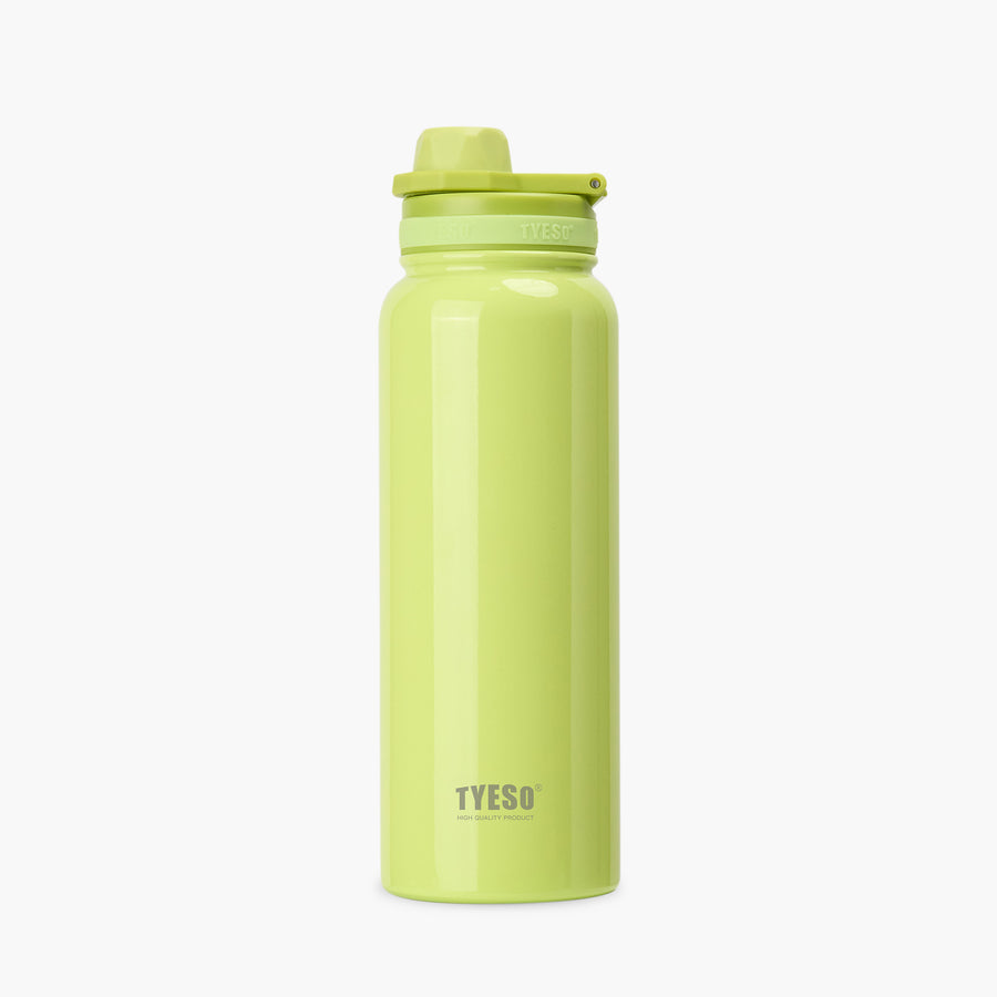 Front view of the yellow 35 oz TYESO AERIS REVIVE lightweight sports bottle #color_yellow