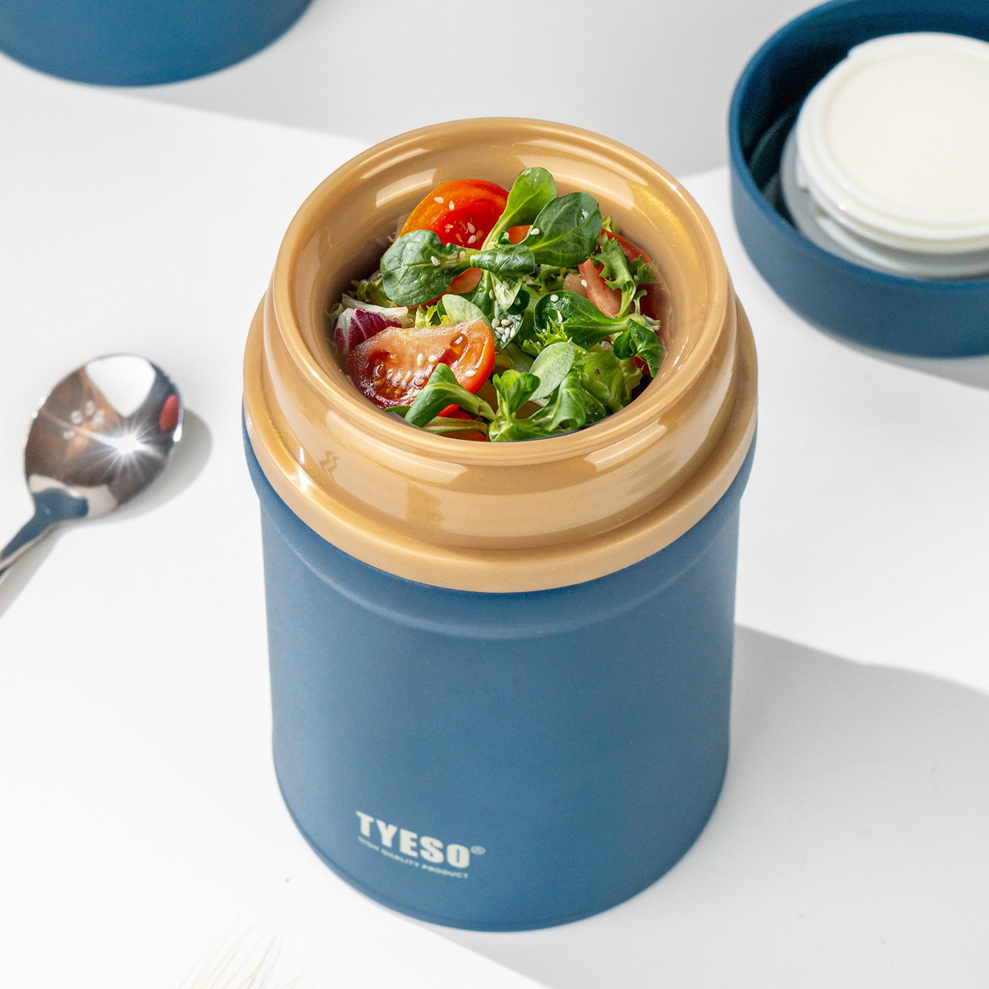TYESO ARMOR Portable Food Jar in Dark Blue, 15 oz #color_dark blue
