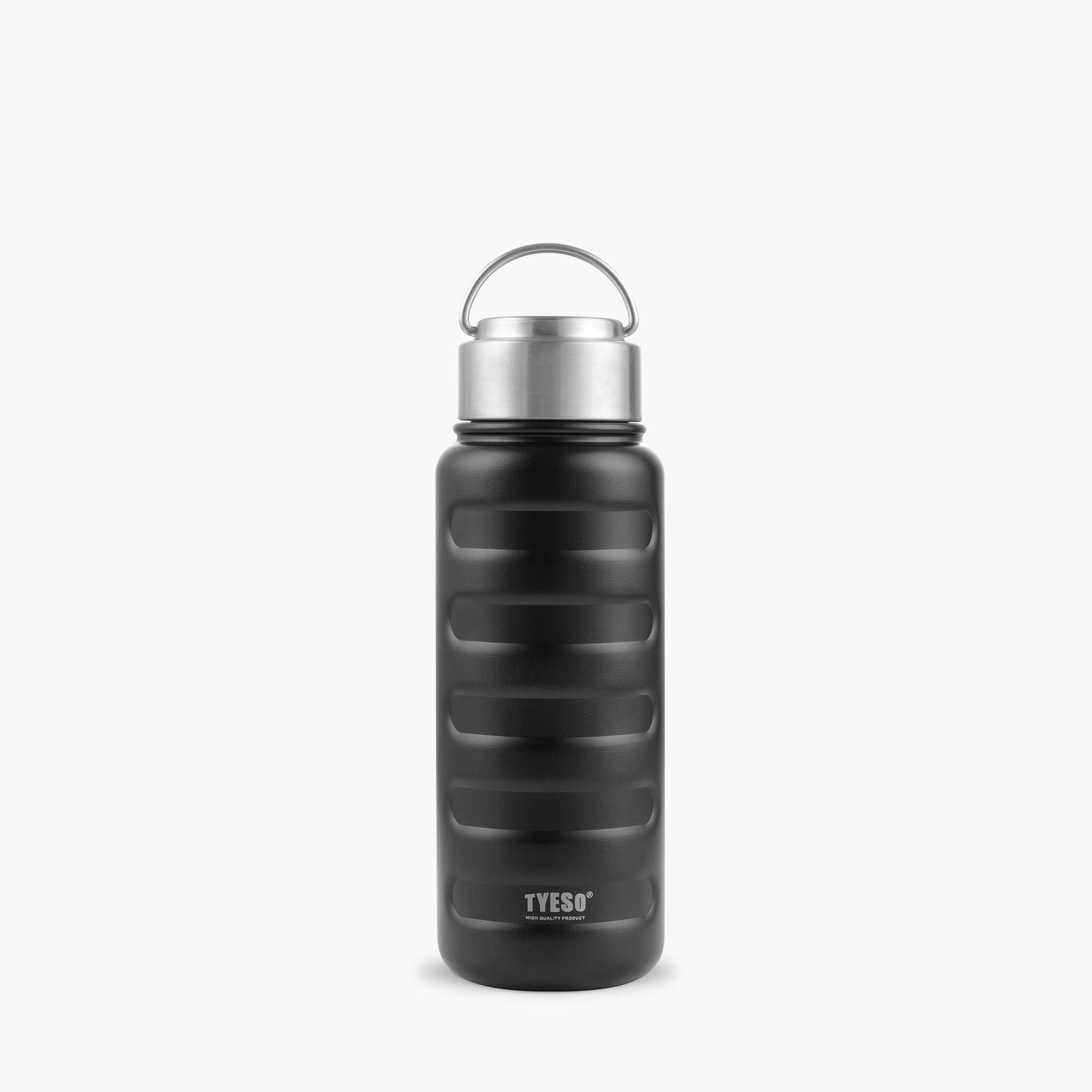 TYESO ASCENT Portable Sports Bottle with lovely shape in Black, 12 oz – carry handle detail #color_black