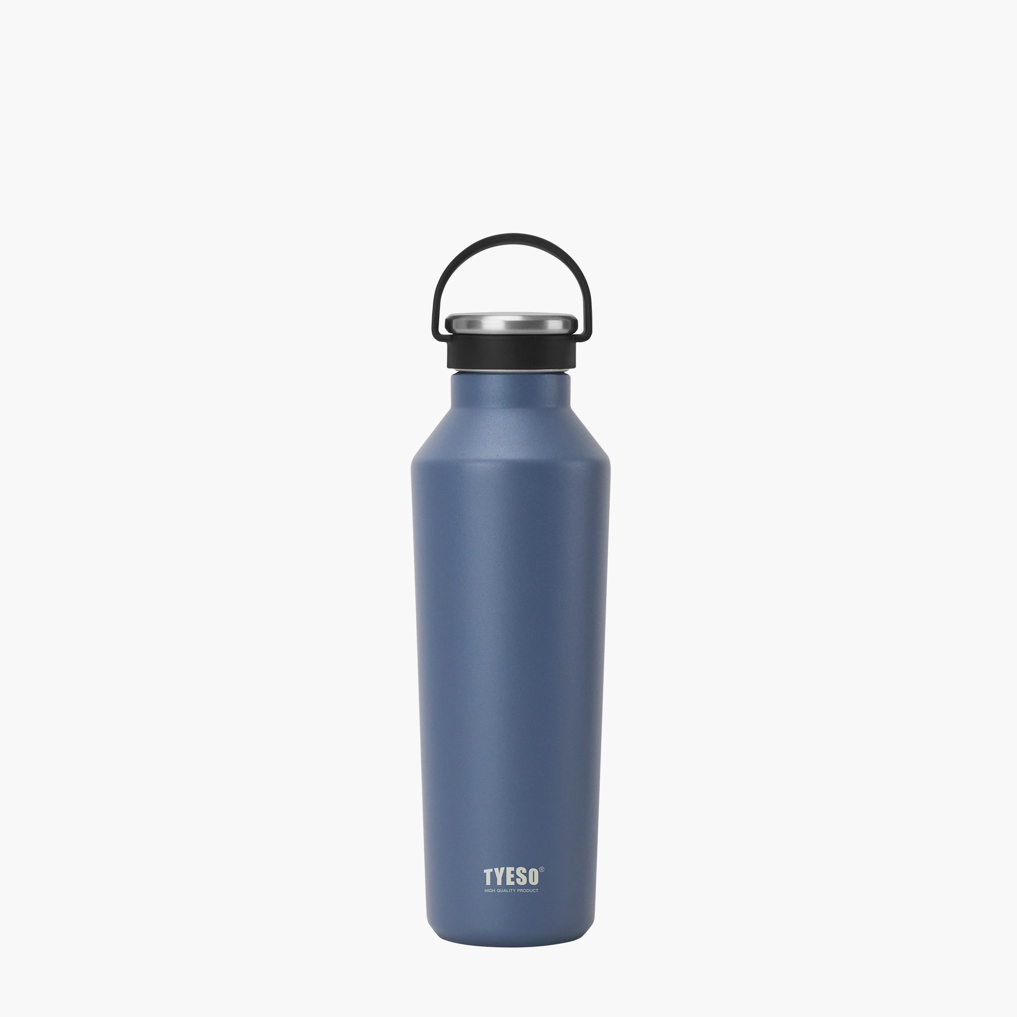 Front view of the blue 25 oz TYESO BEACON insulated sports water bottle #color_blue