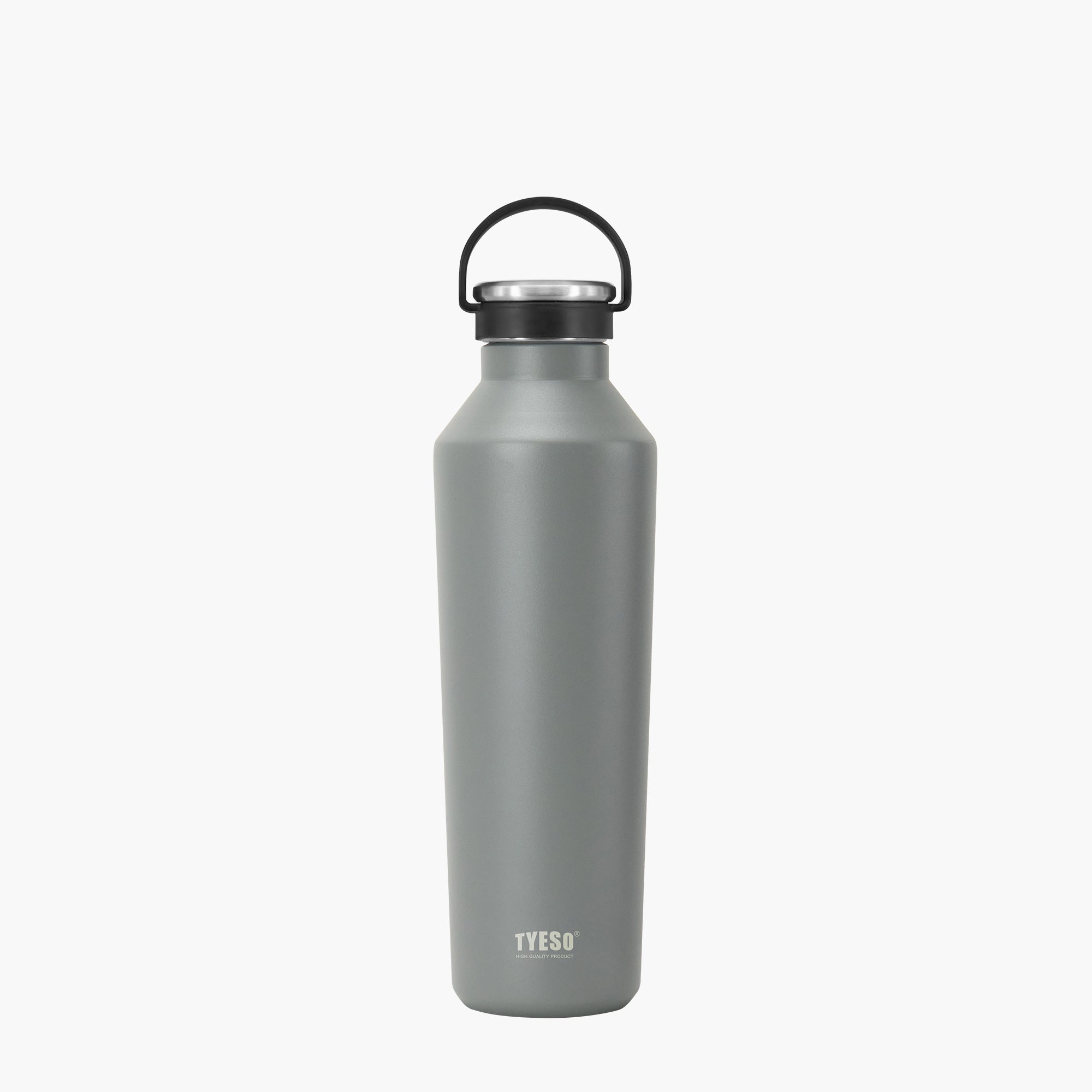 Front view of the gray 30 oz TYESO BEACON insulated sports water bottle #color_gray