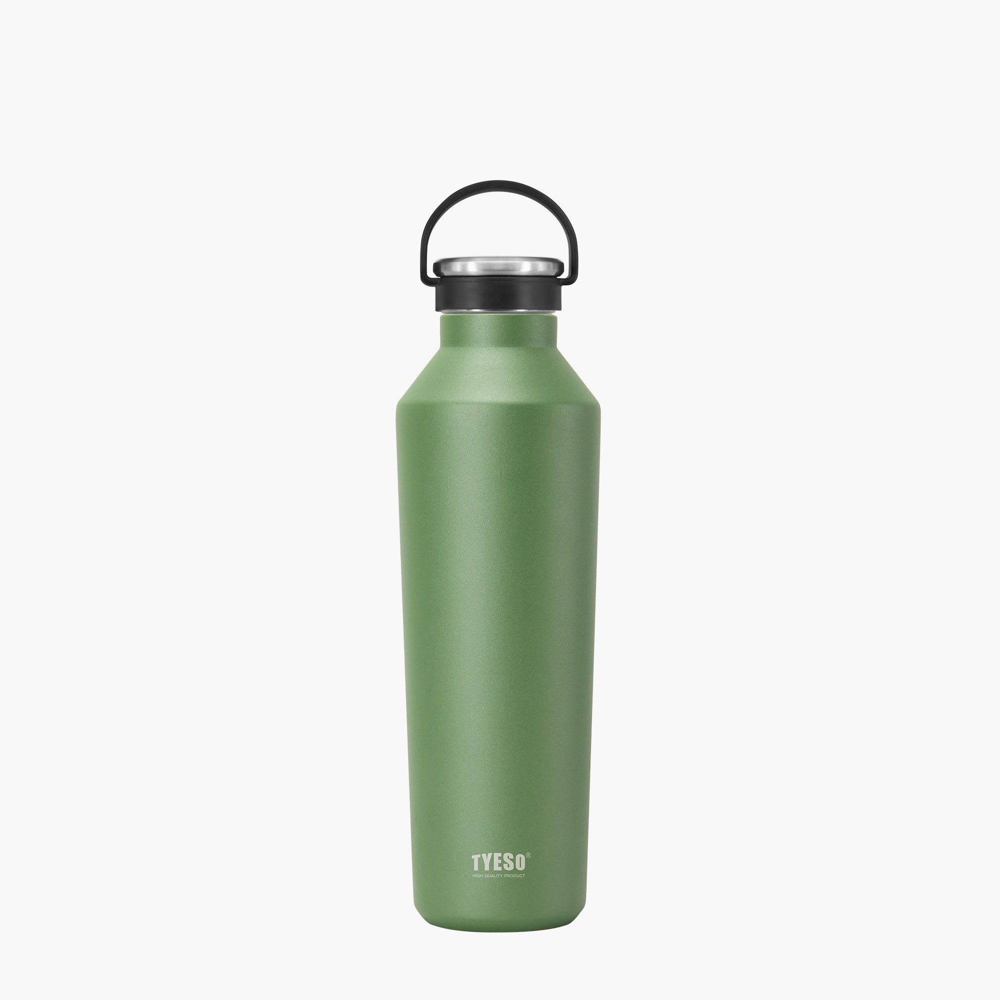 Front view of the green 30 oz TYESO BEACON insulated sports water bottle #color_green