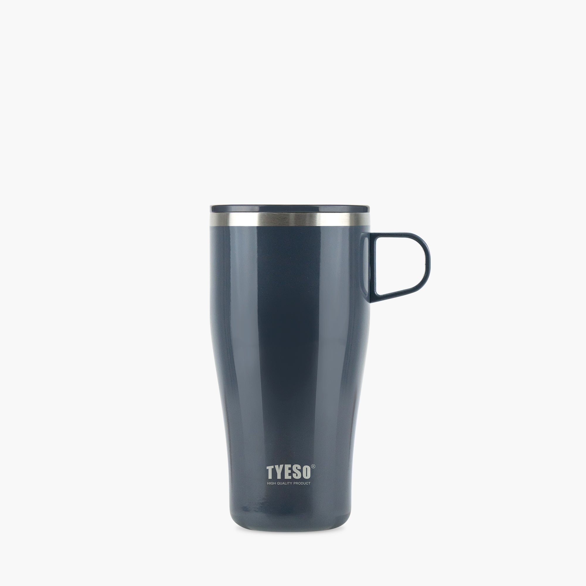 TYESO BRISK Slide Lid Coffee Mug in Gray, 17 oz – carry handle detail #color_gray