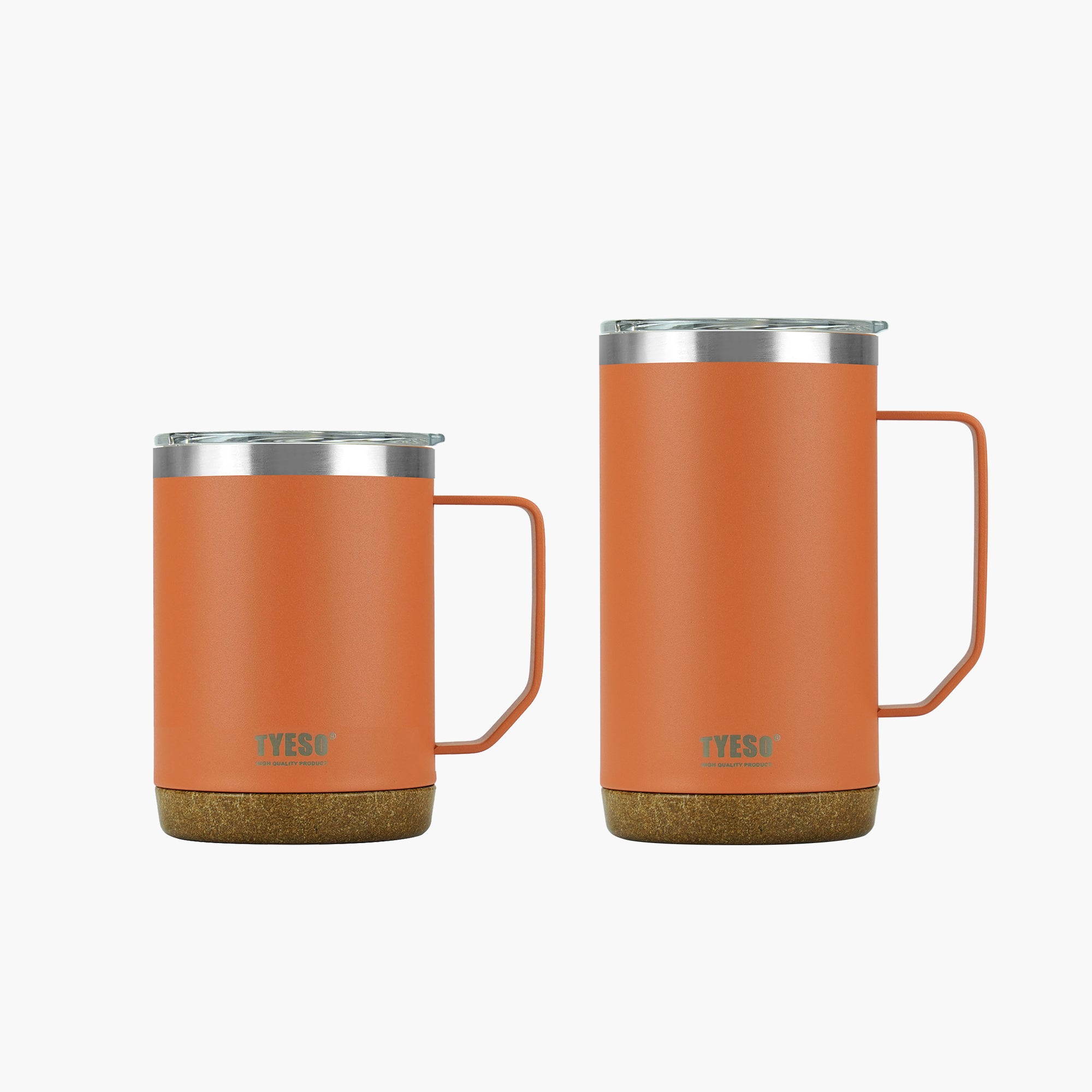 Orange TYESO CASK insulated coffee mugs in 18 oz and 24 oz sizes #color_orange
