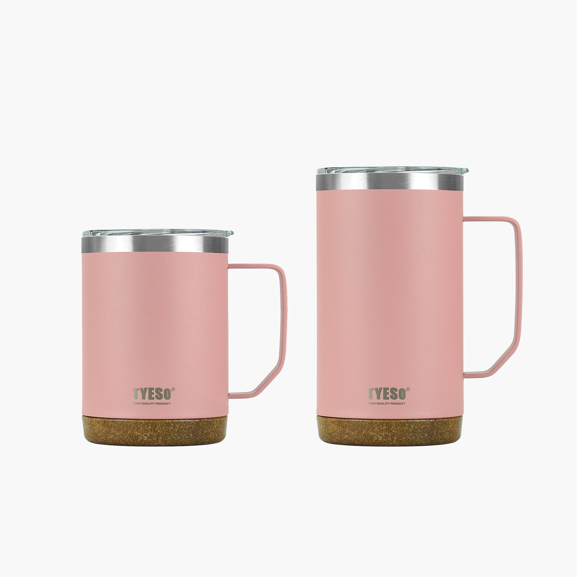 Pink TYESO CASK insulated coffee mugs in 18 oz and 24 oz sizes #color_pink