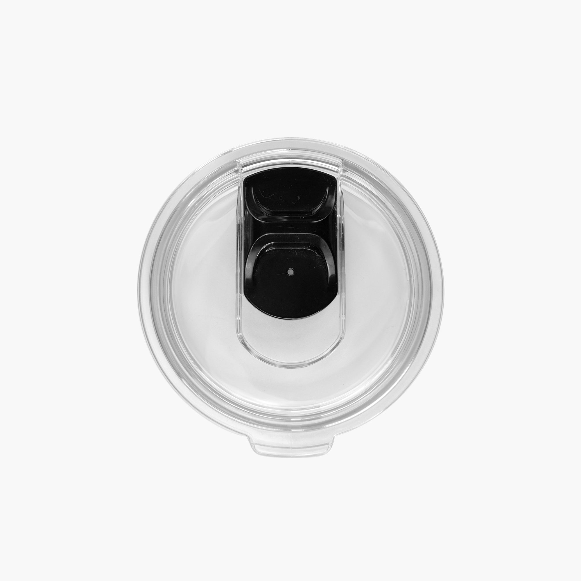 Top view of TYESO Coffee Mug #10 replacement clear sliding lid with black slider