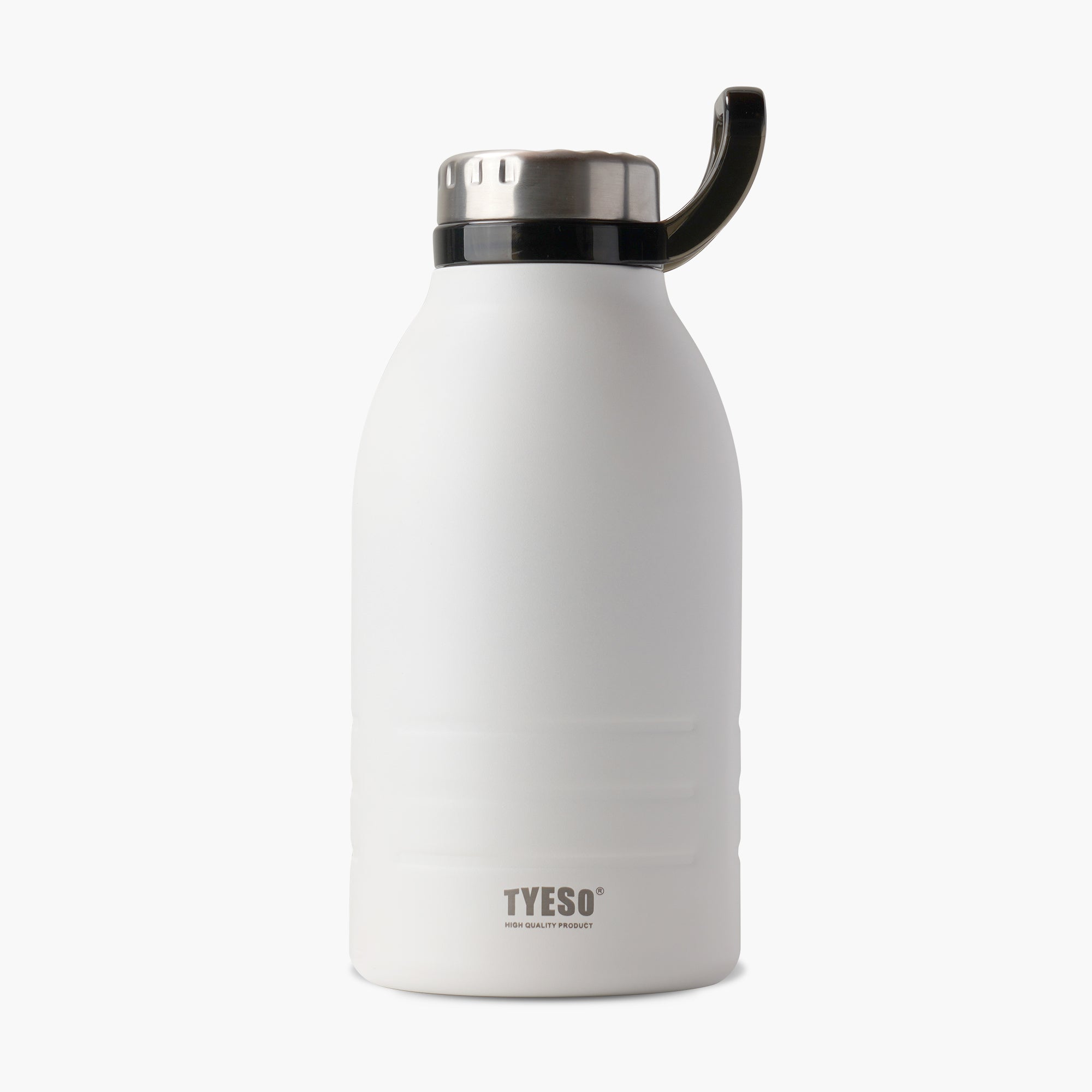 Front view of the white 64 oz TYESO DEPOT large-capacity insulated water bottle #color_white