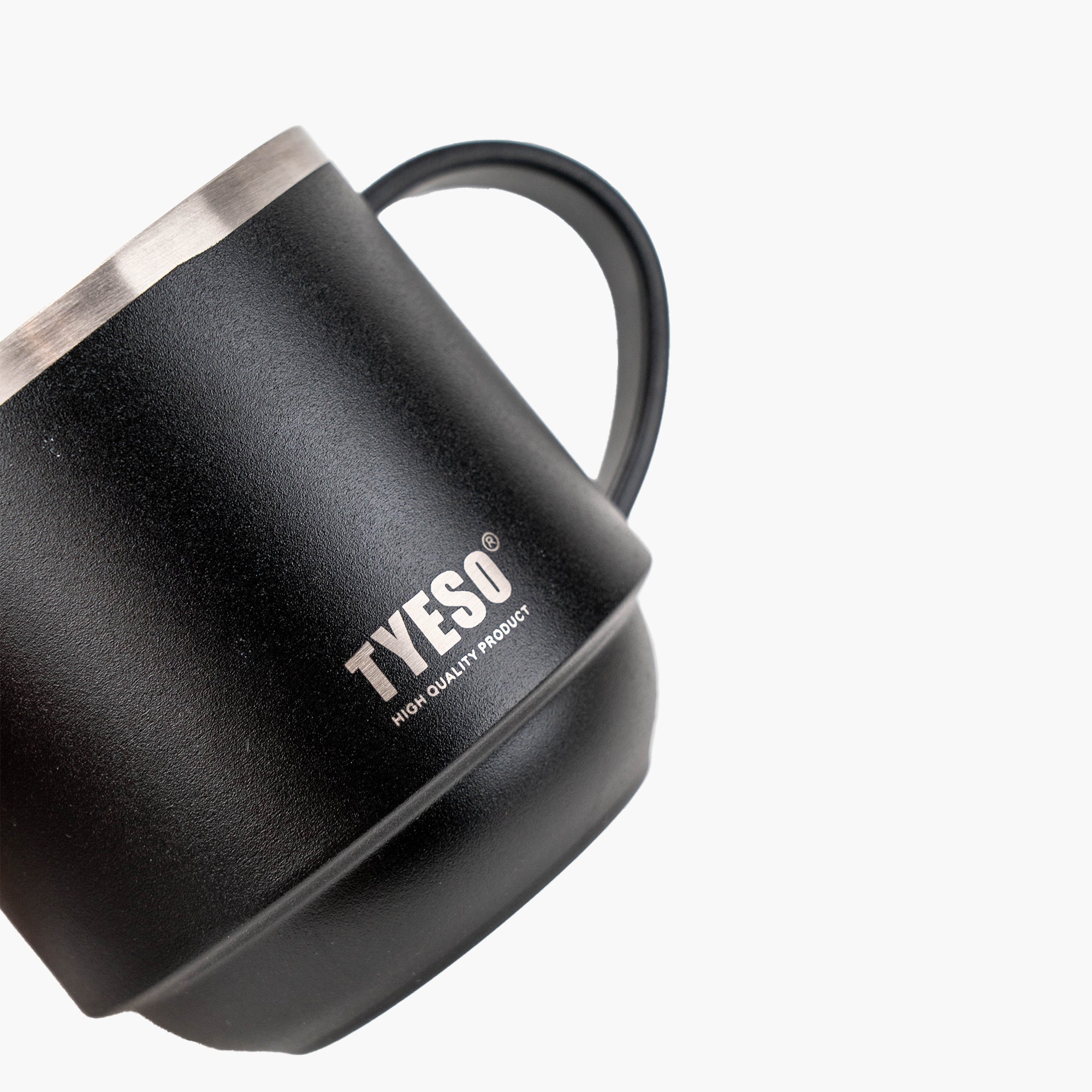 TYESO DOCK Stackable Coffee Mug in Black, 11 oz – side view #color_black