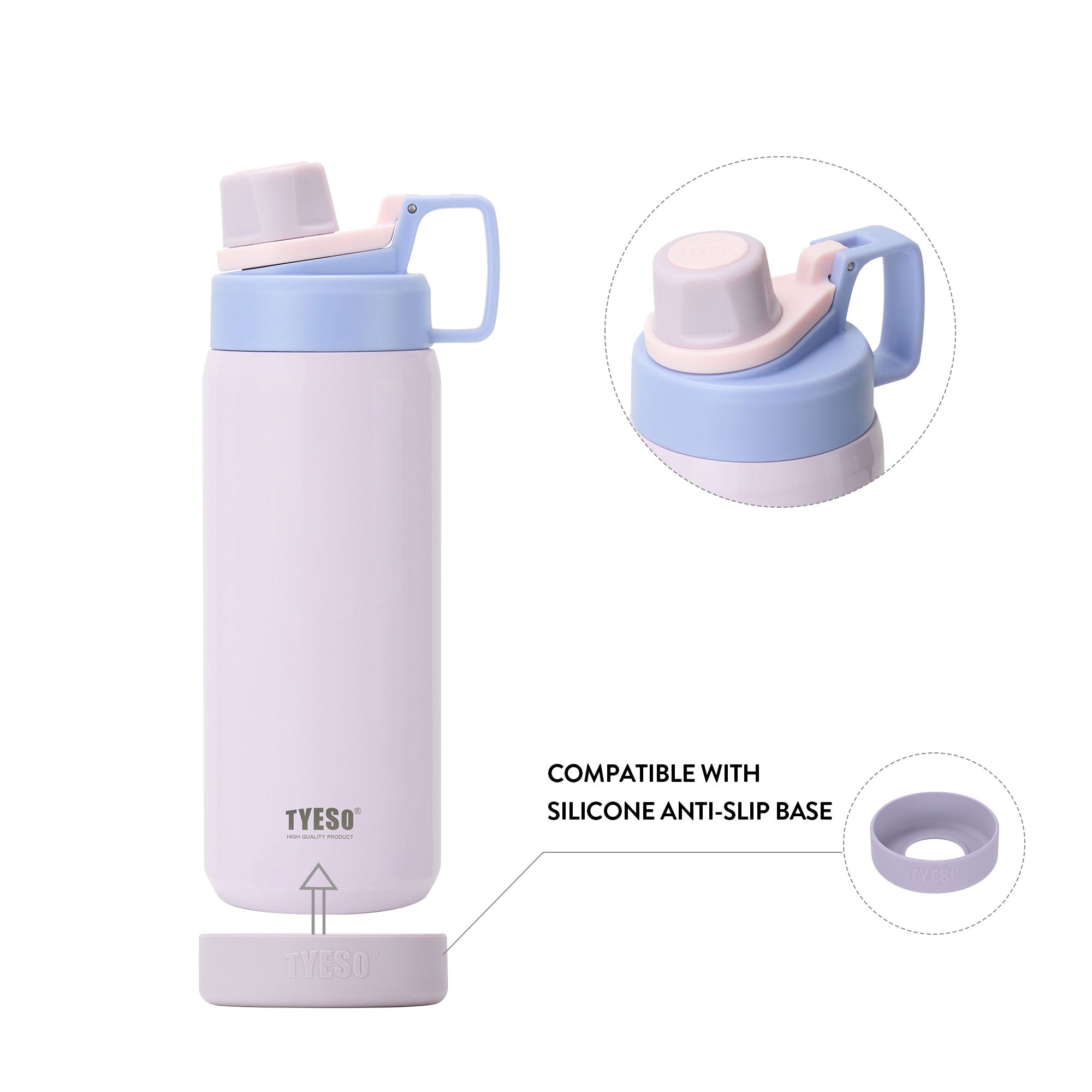 TYESO FIZZ Sports Bottle with Handle in Purple, 20 oz – carry handle detail #color_purple