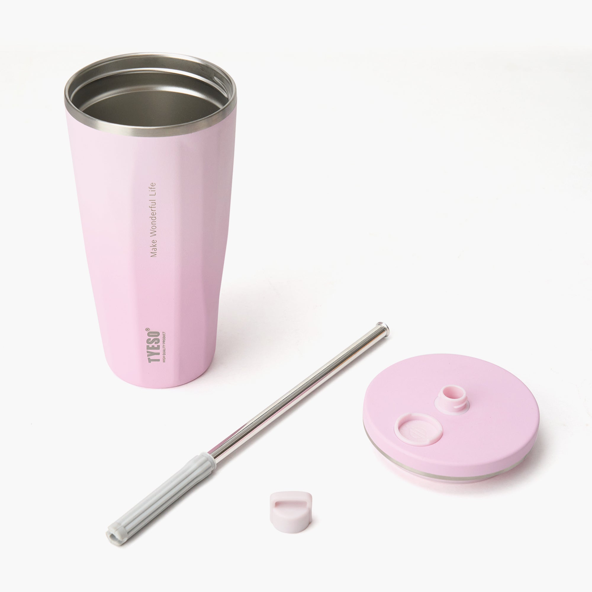 TYESO FLAIR 2.0 Retractable Straw Tumbler in Pink, 20 oz – straw detail #color_pink