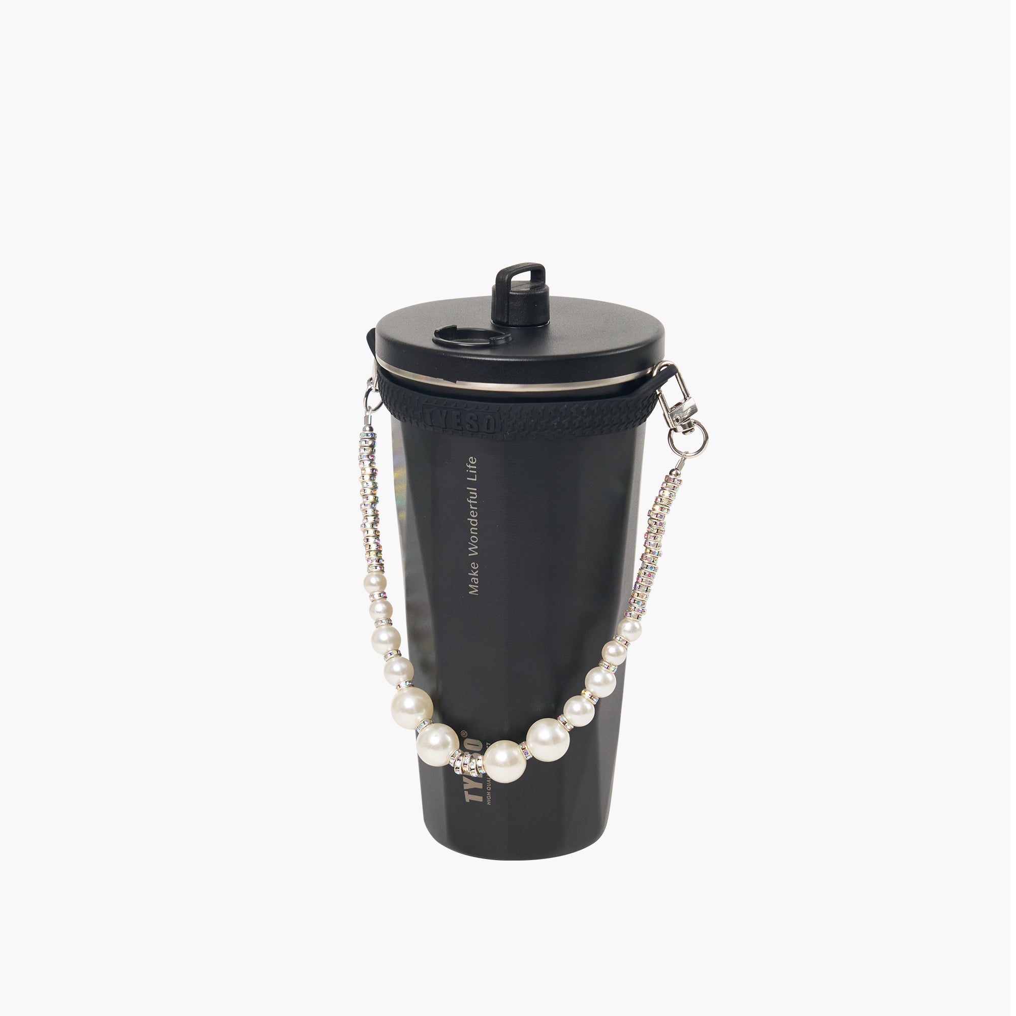 TYESO FLAIR Beaded Lanyard in Black #color_black