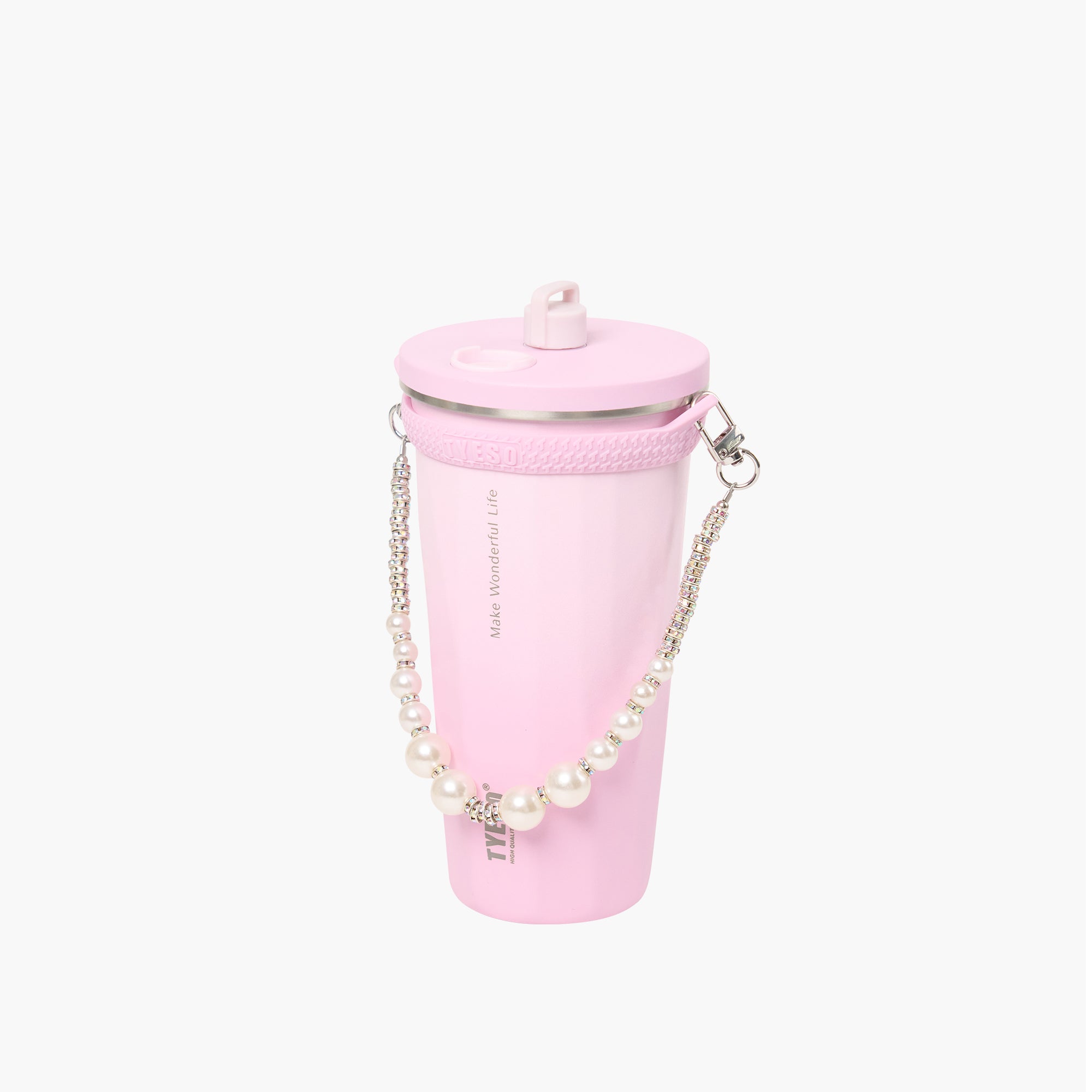 TYESO FLAIR Beaded Lanyard in Pink #color_pink
