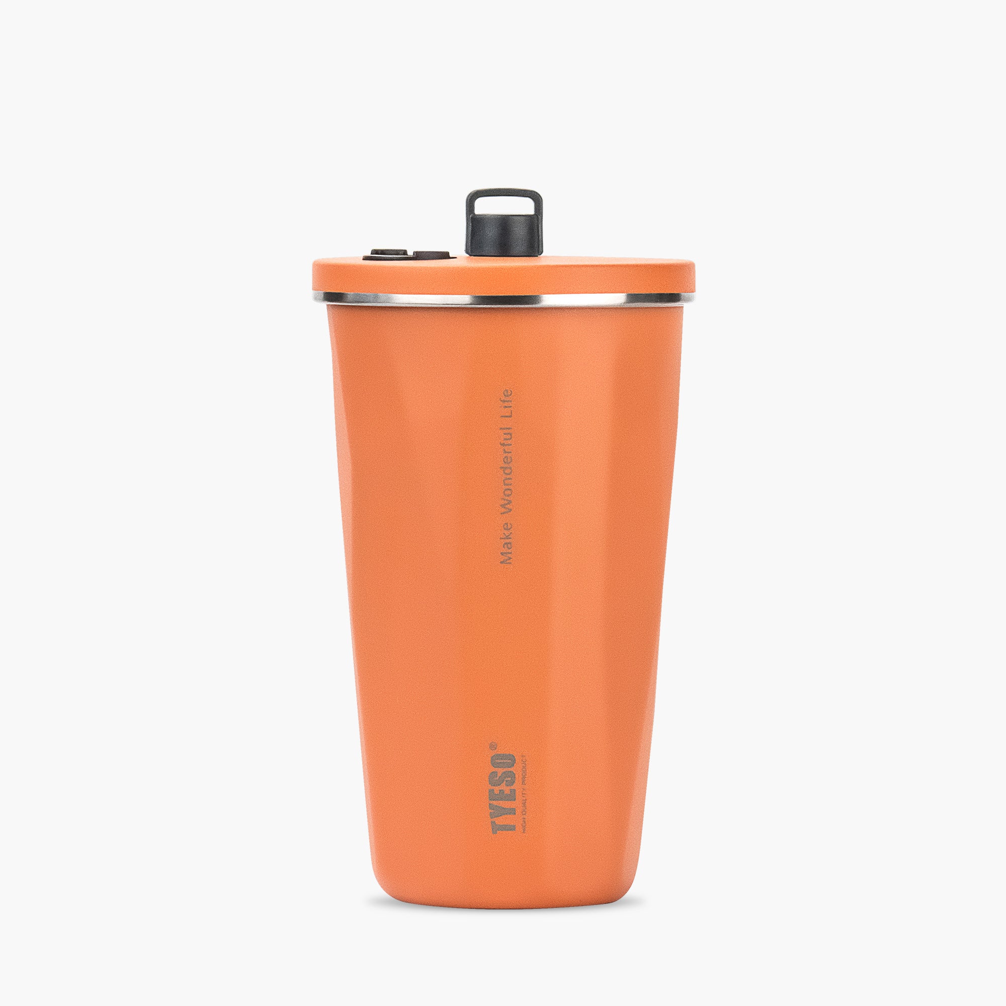 TYESO FLAIR Retractable Straw Tumbler in Solid Orange, 20 oz – lid detail #color_solid orange
