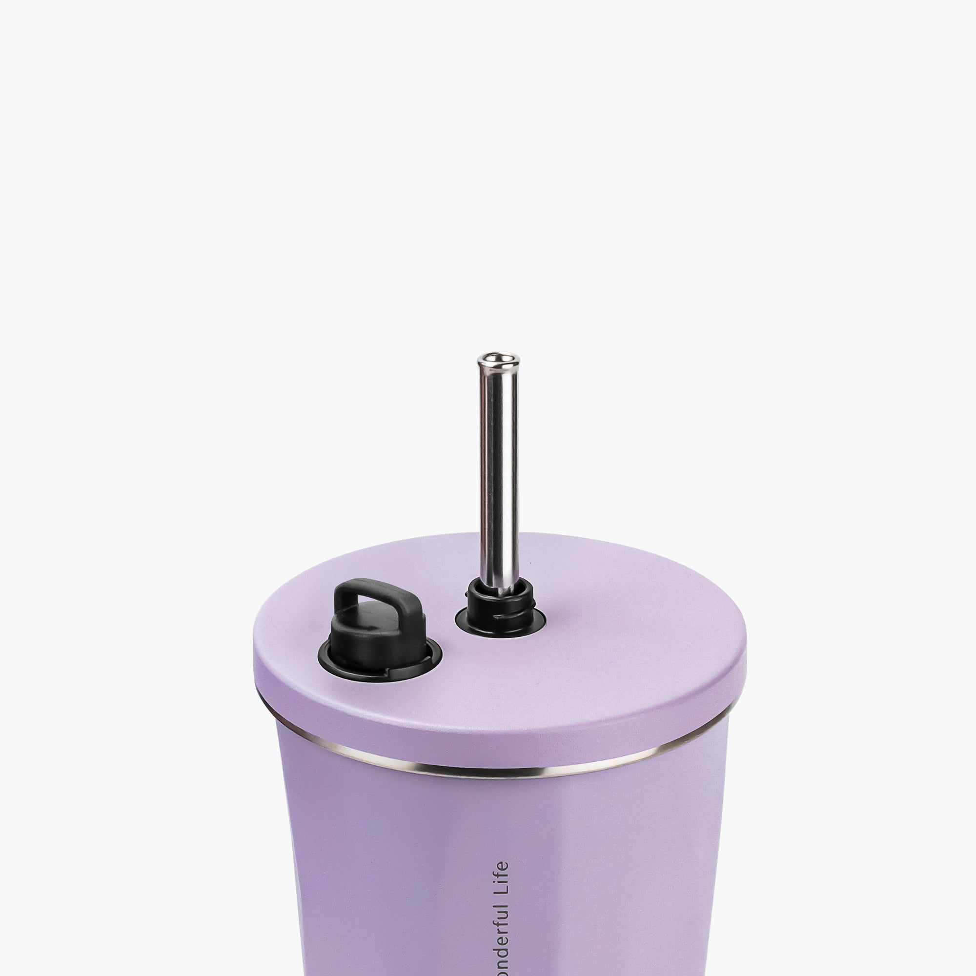TYESO FLAIR Retractable Straw Tumbler in Solid Purple, 20 oz – lid detail #color_solid purple