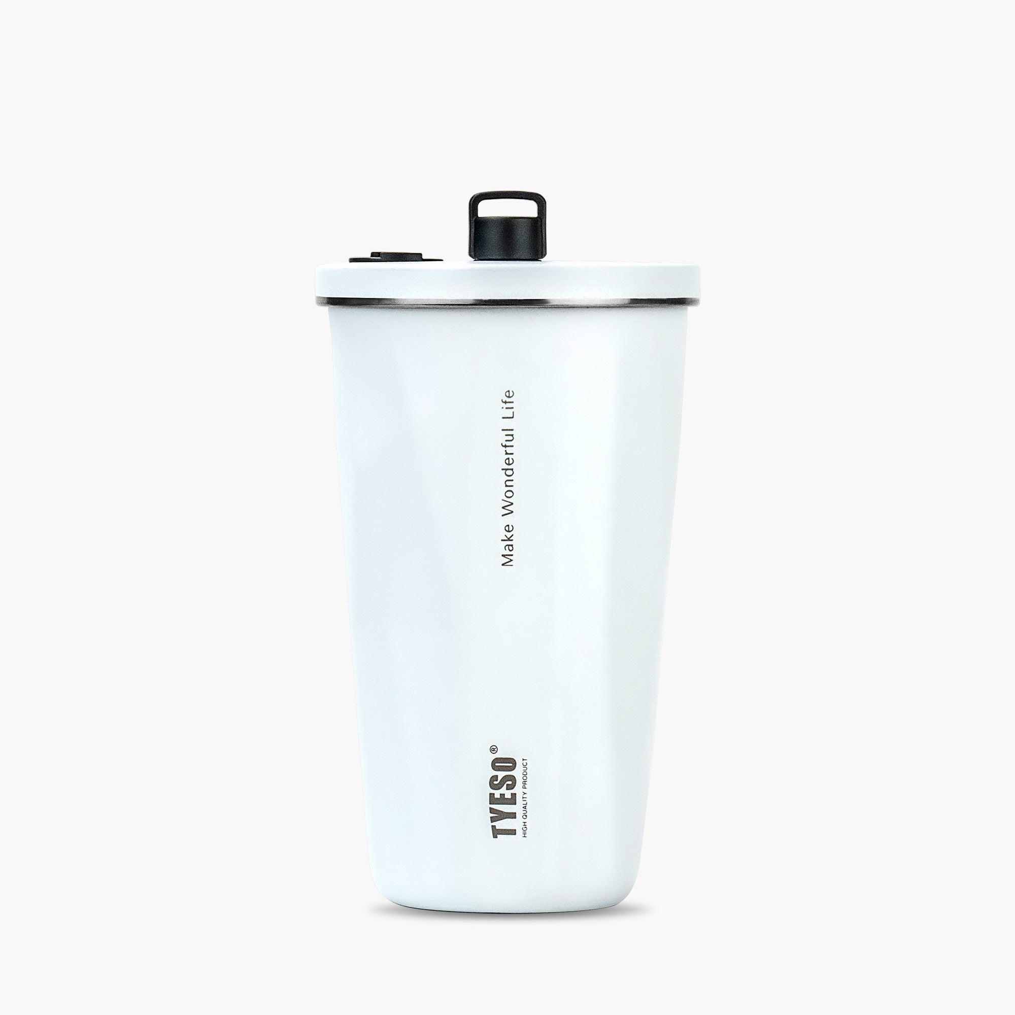 TYESO FLAIR Retractable Straw Tumbler in Solid White, 20 oz – lid detail #color_solid white
