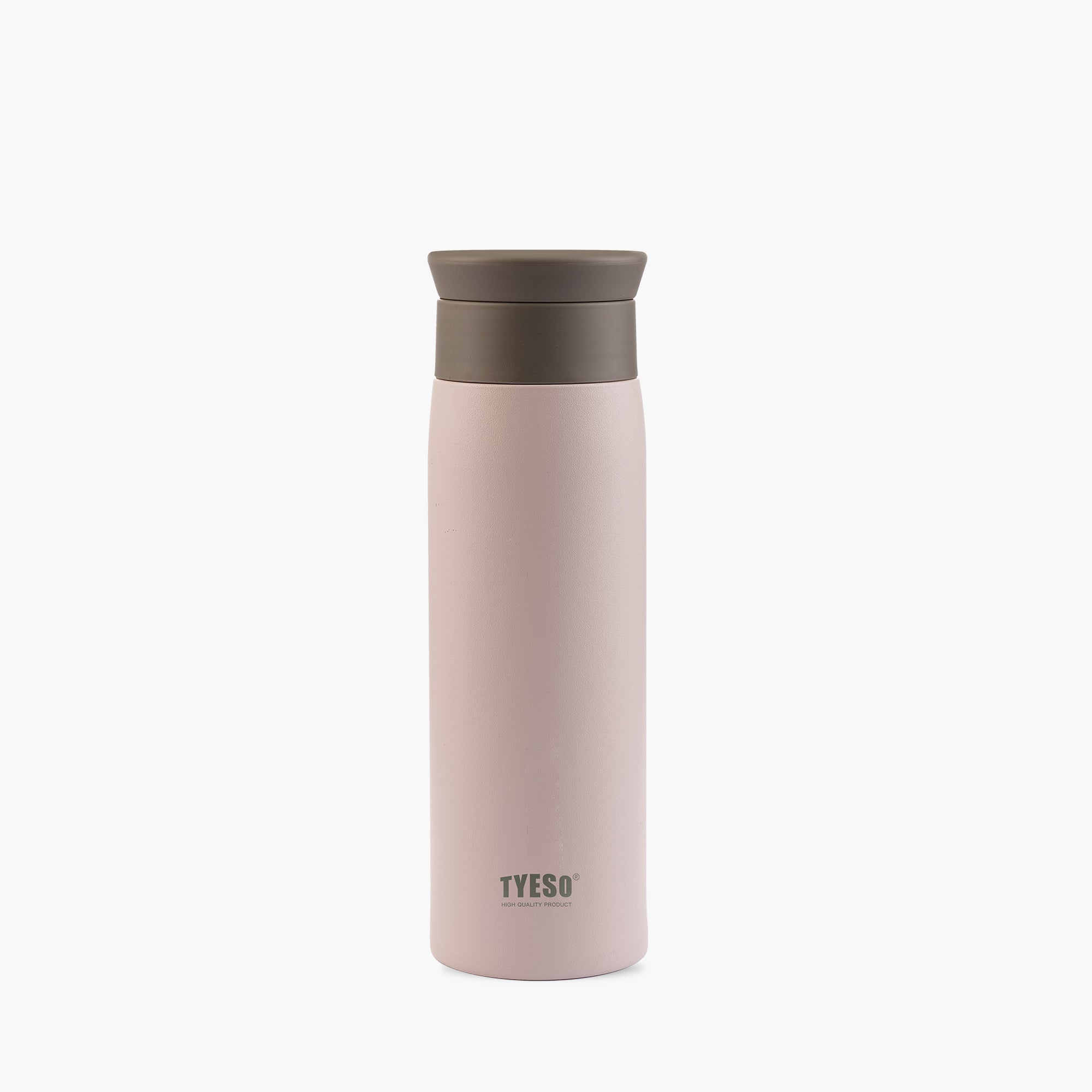 Front view of the gray 17 oz TYESO LYRA classic insulated water bottle #color_gray