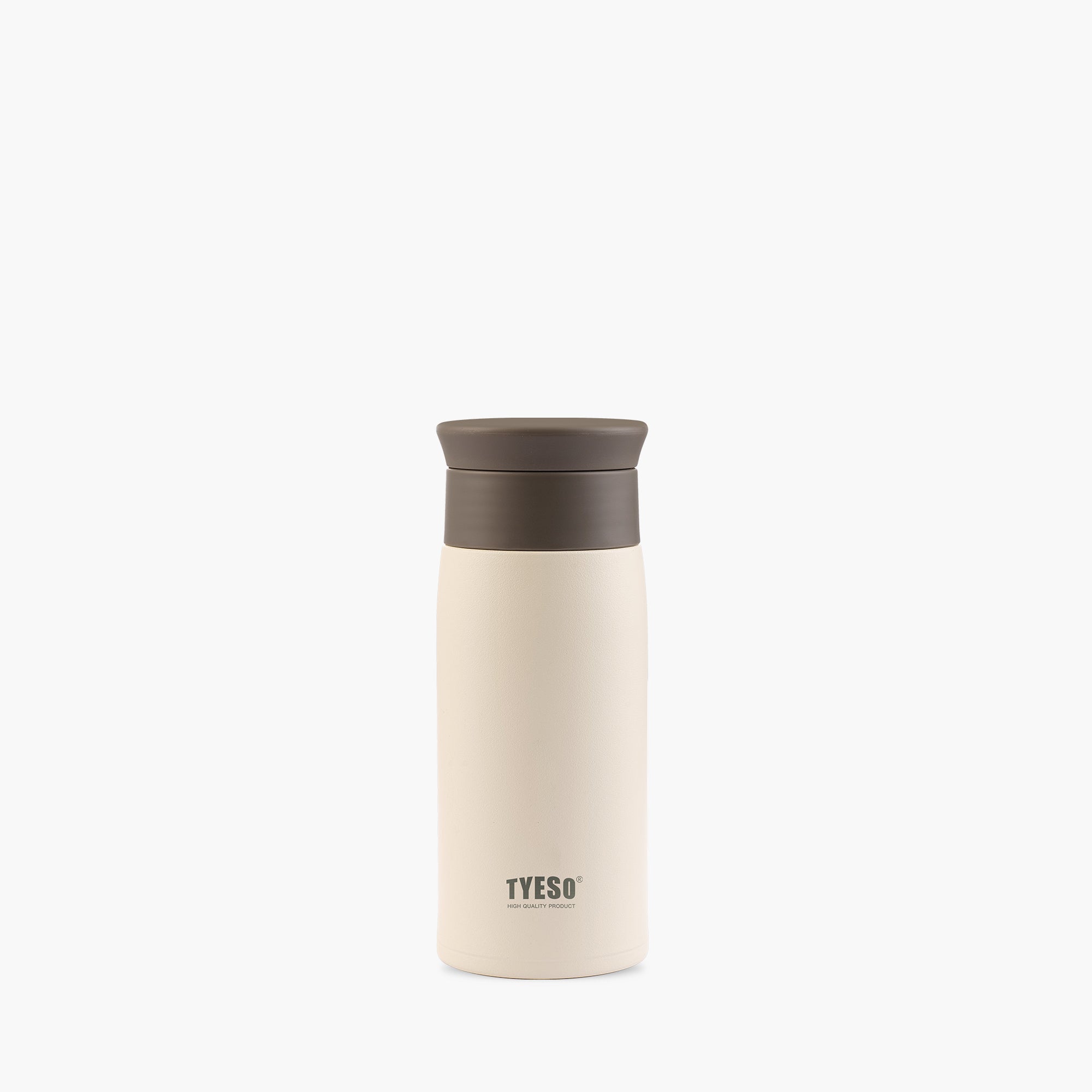 Front view of the white 12 oz TYESO LYRA classic insulated water bottle #color_white