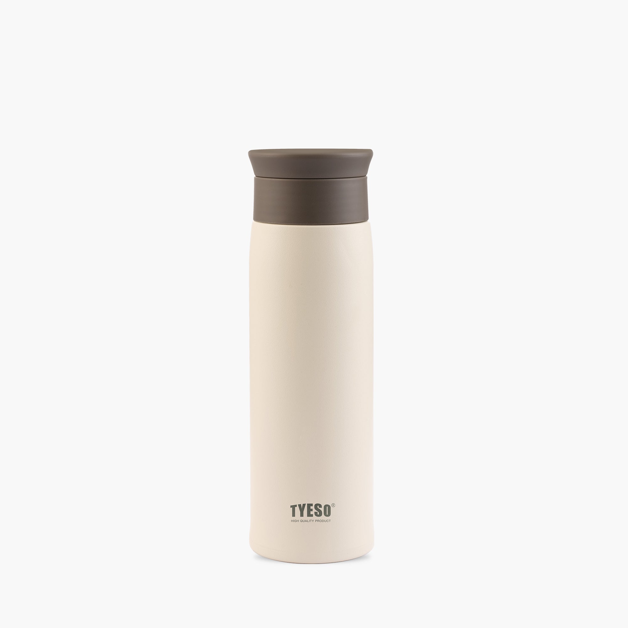 Front view of the white 17 oz TYESO LYRA classic insulated water bottle #color_white