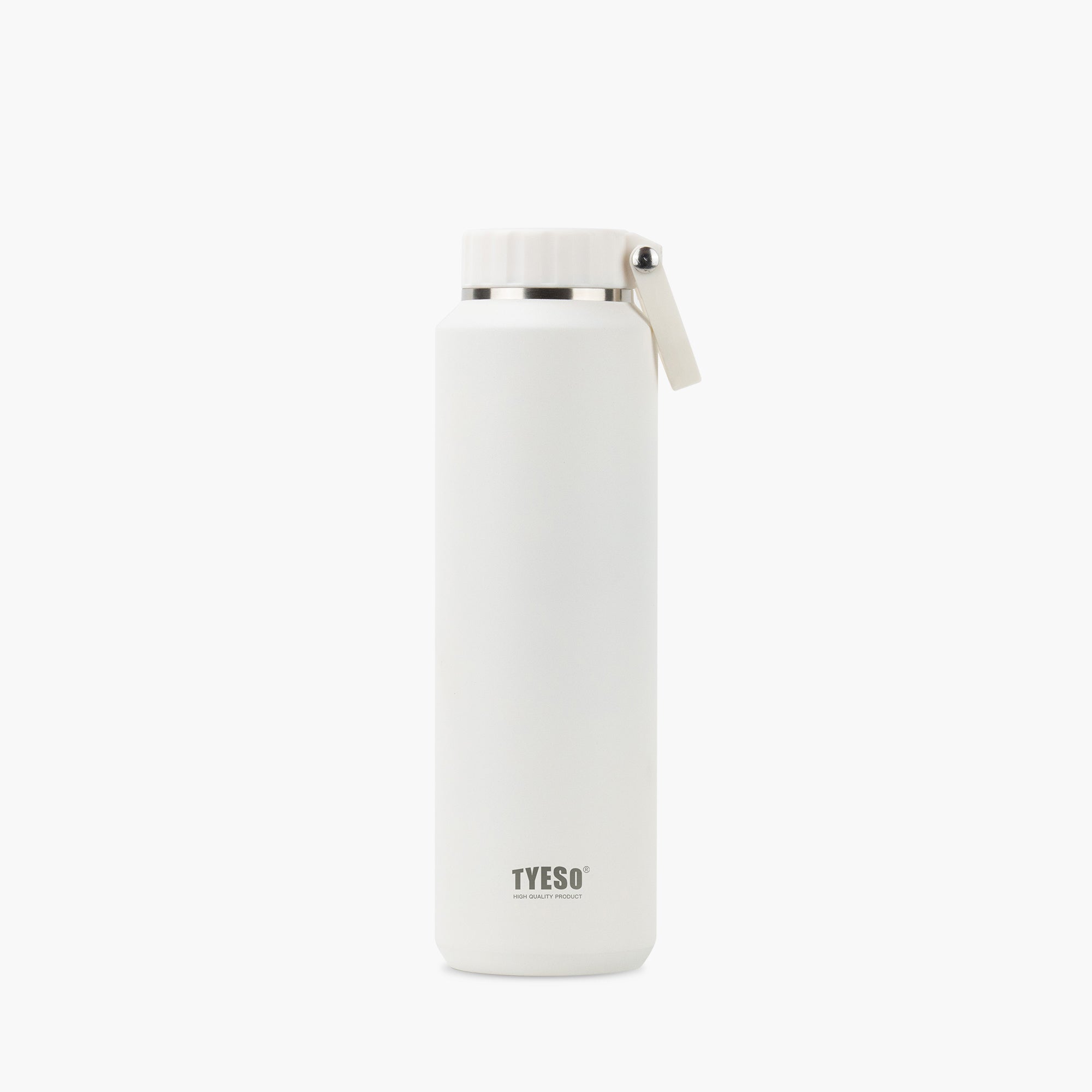 Front view of the white 24 oz TYESO MESA insulated sports water bottle #color_white