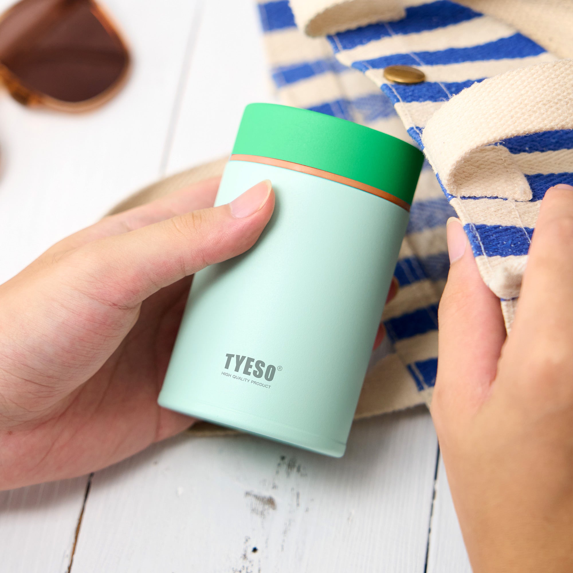 TYESO PETAL Insulated Food Jar in Green #color_green