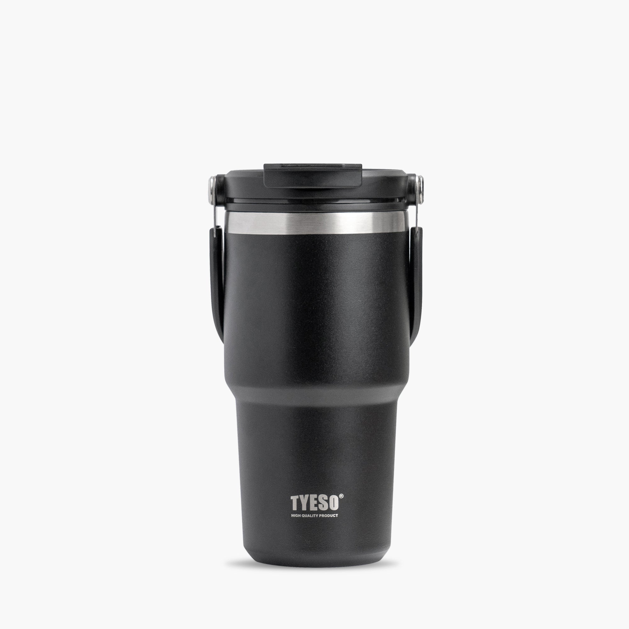 TYESO ROAM Straw Tumbler in Black, 20 oz – lid detail #color_black