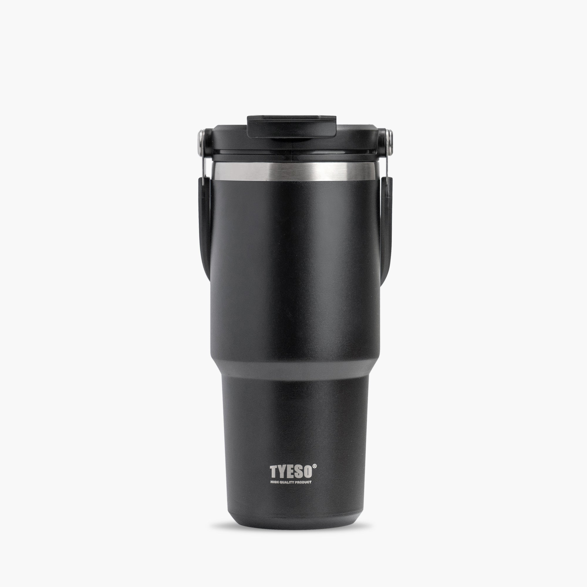 TYESO ROAM Straw Tumbler in Black, 25 oz – lid detail #color_black
