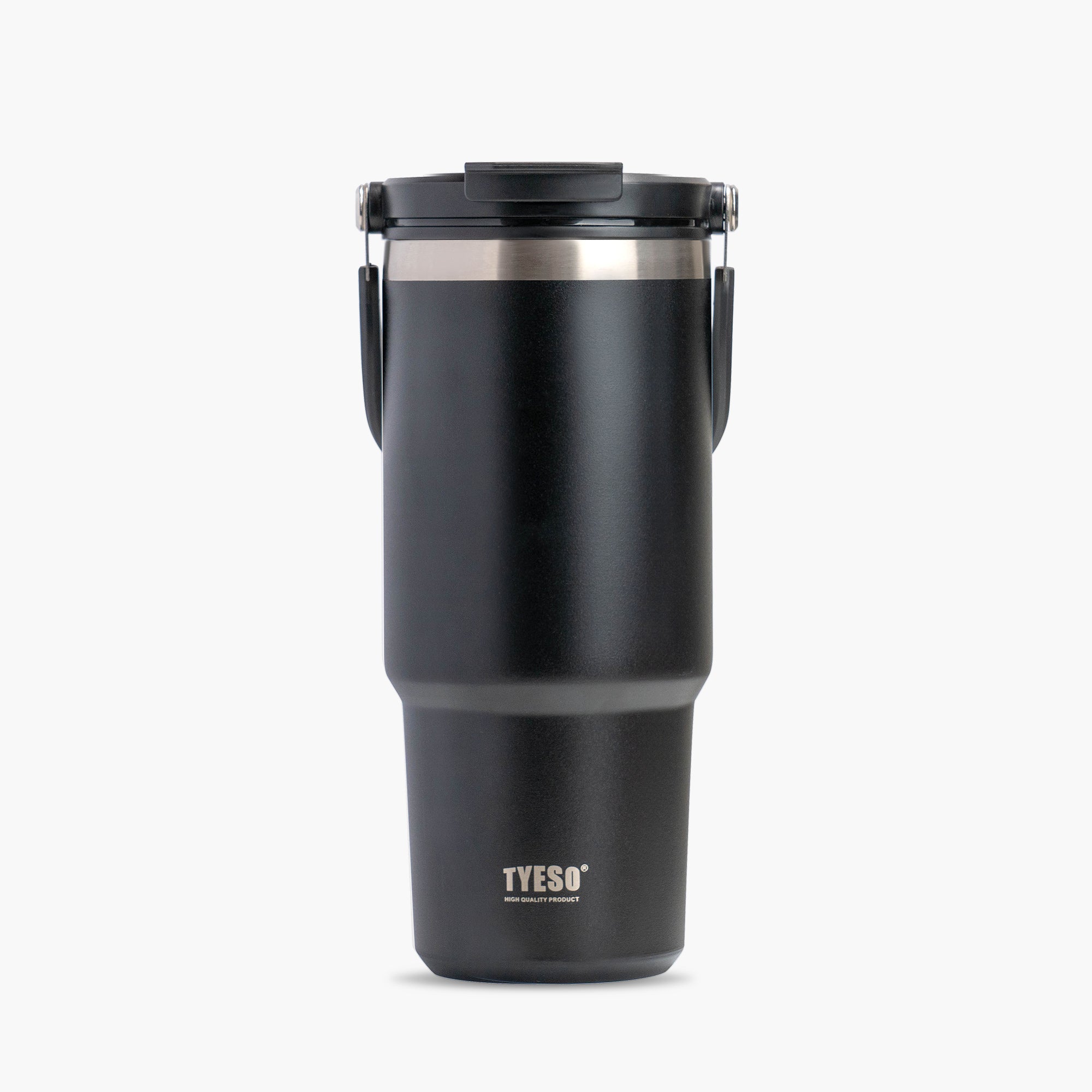 TYESO ROAM Straw Tumbler in Black, 35 oz – lid detail #color_black