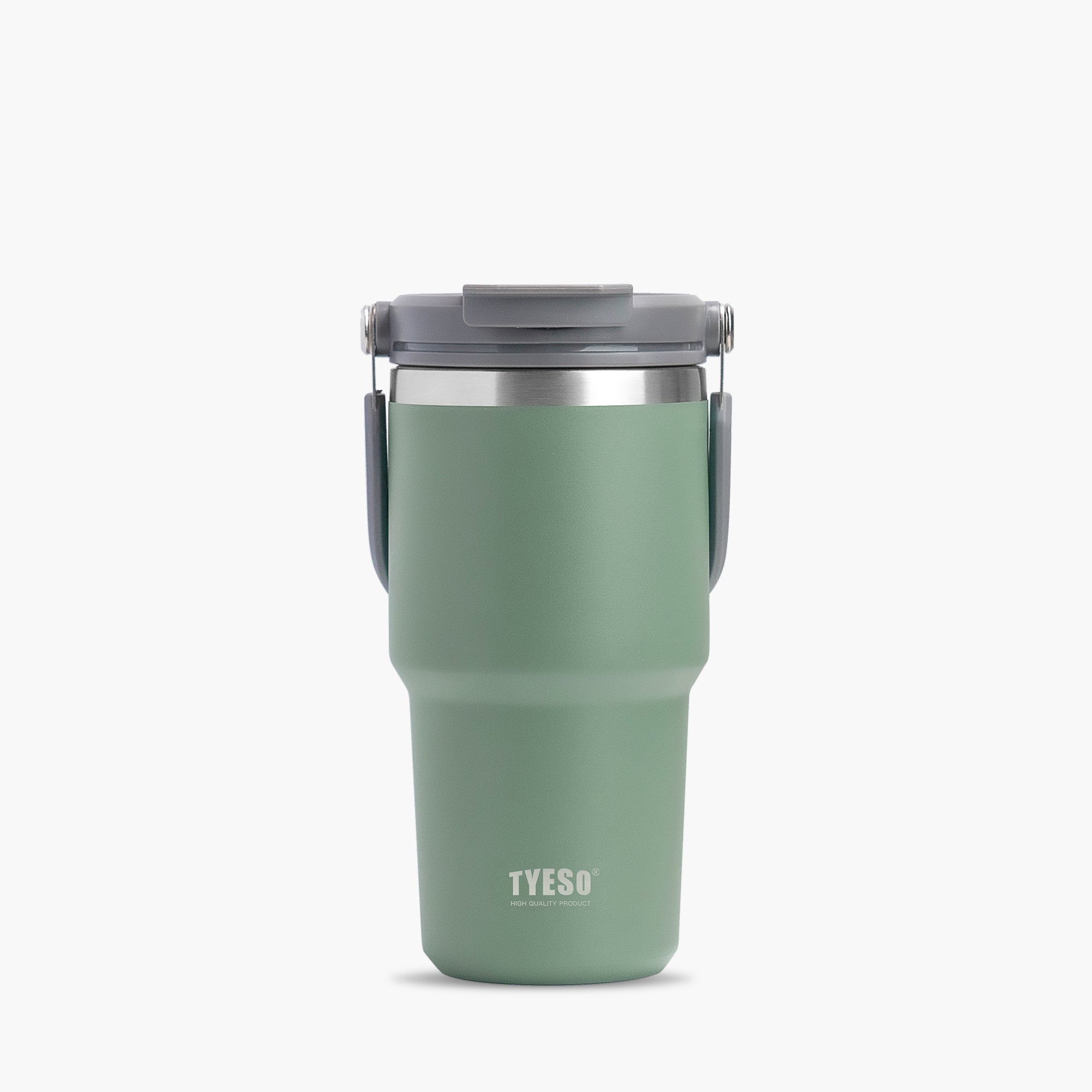 TYESO ROAM Straw Tumbler in Green, 20 oz – lid detail #color_green
