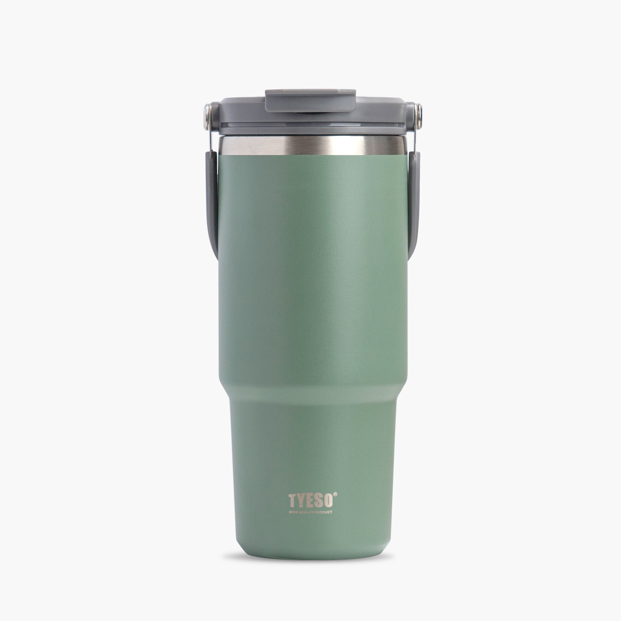 TYESO ROAM Straw Tumbler in Green, 35 oz – lid detail #color_green