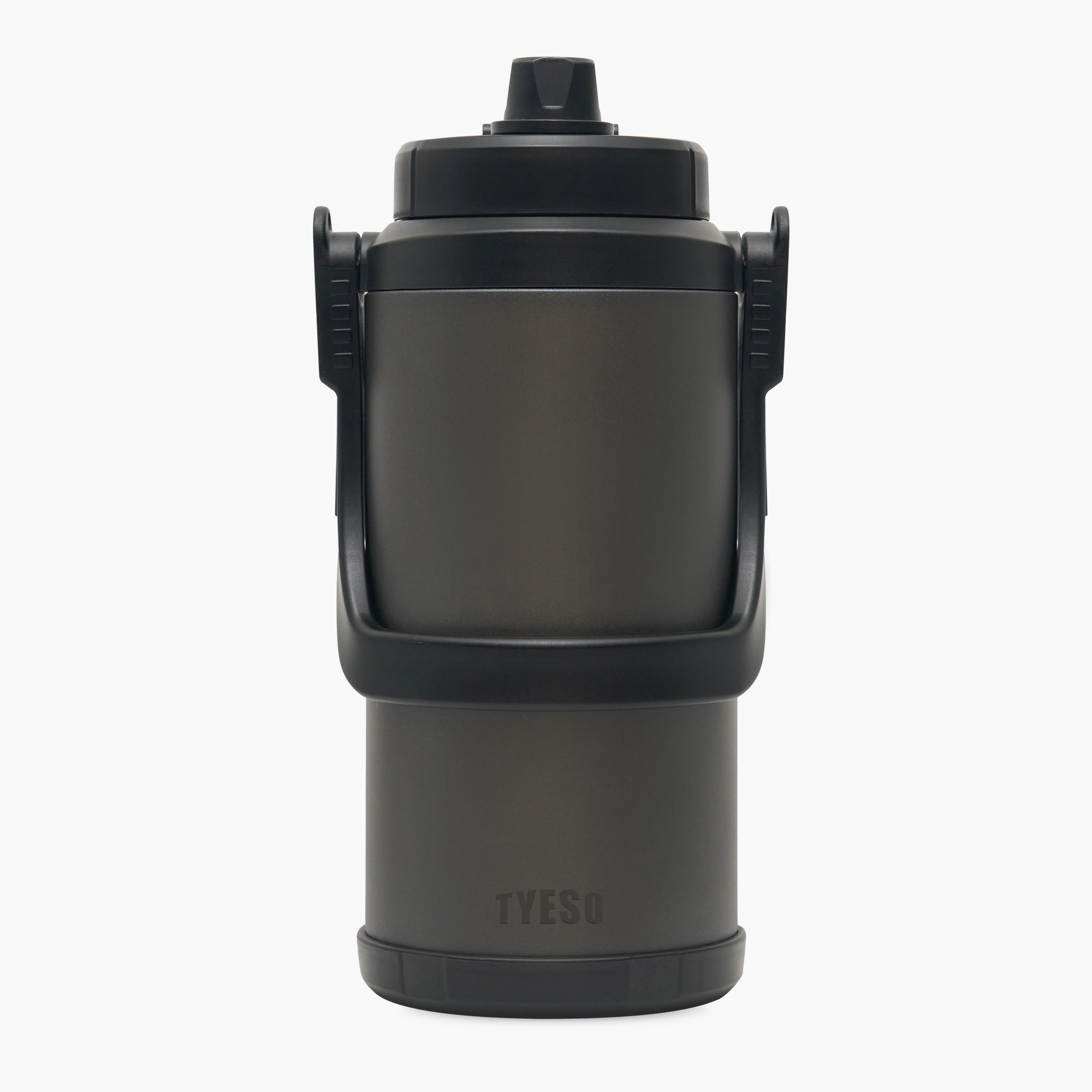 TYESO STOCK 3500 ml carbon black sports bottle front view #color_black