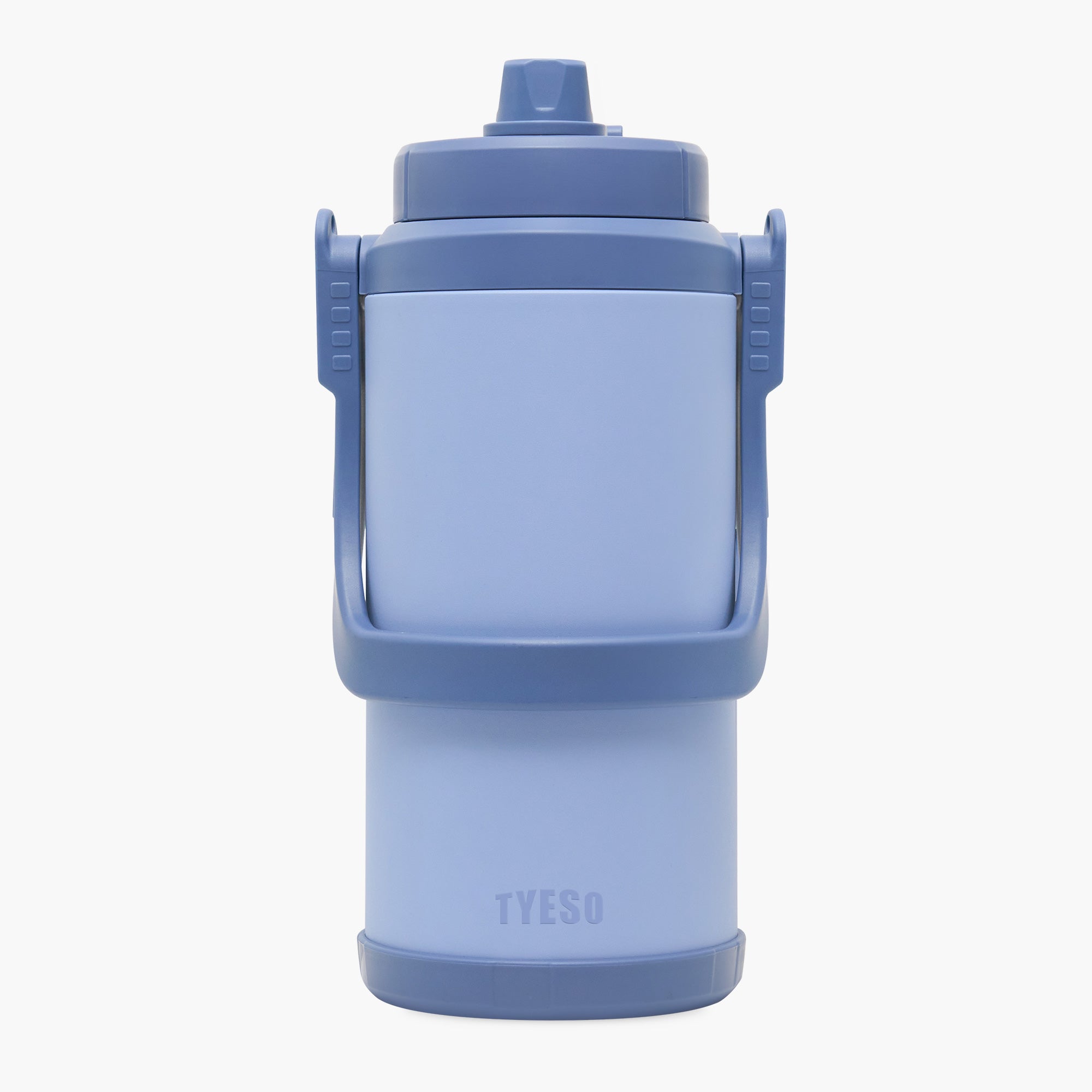 TYESO STOCK 3500 ml carbon black sports bottle front view #color_blue