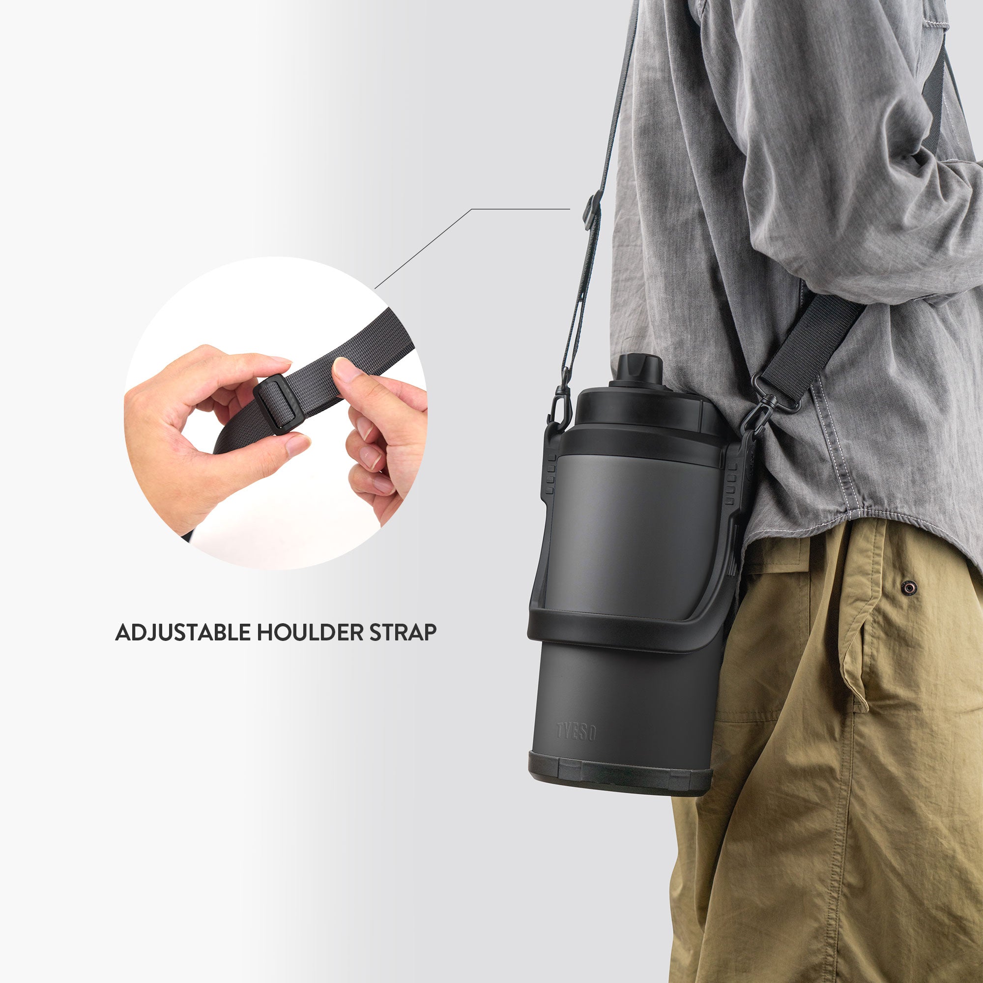 TYESO STOCK sports bottle adjustable shoulder strap #color_black