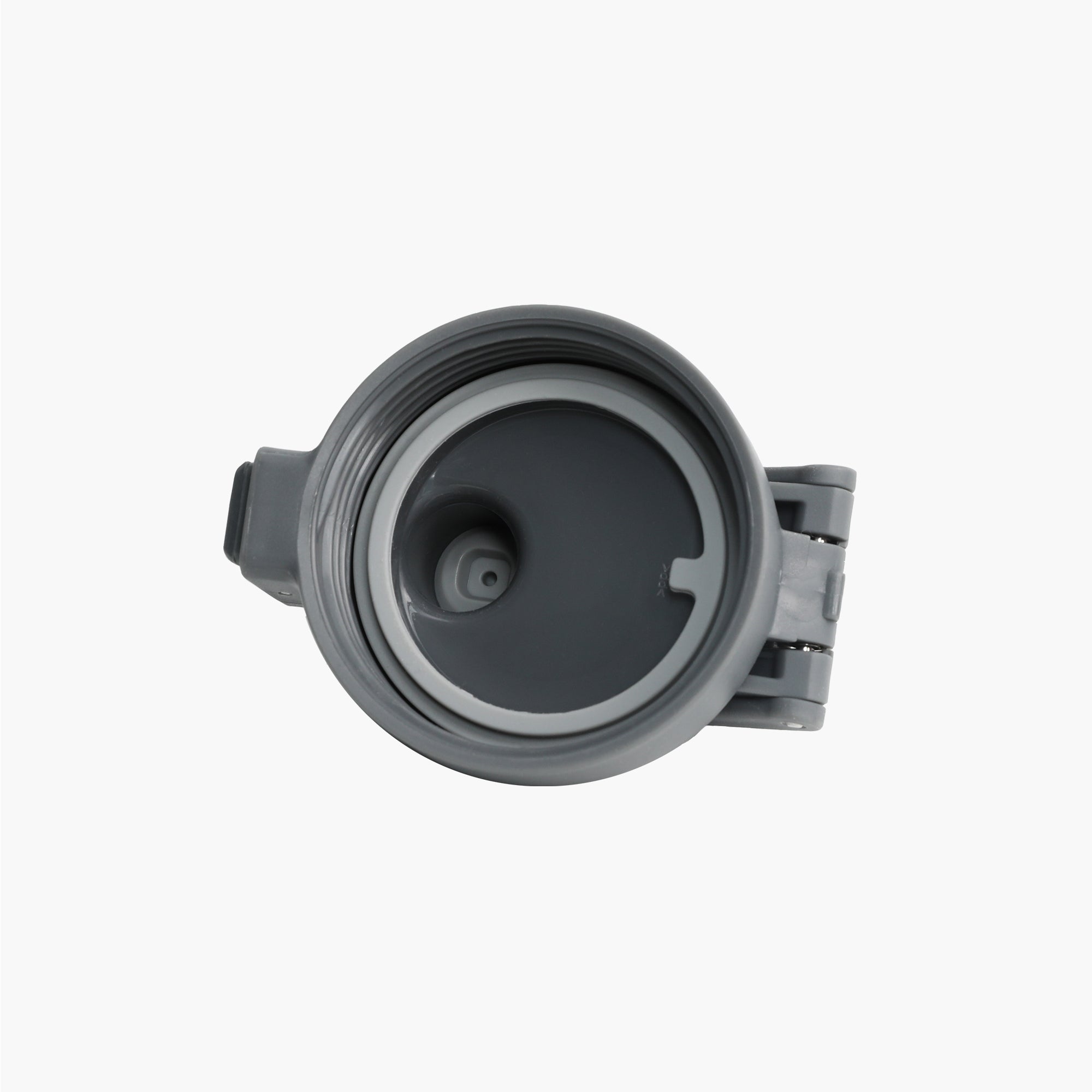 Angled view of gray replacement lid for TYESO SURGE Sports Bottle with Safety Lock #color_gray