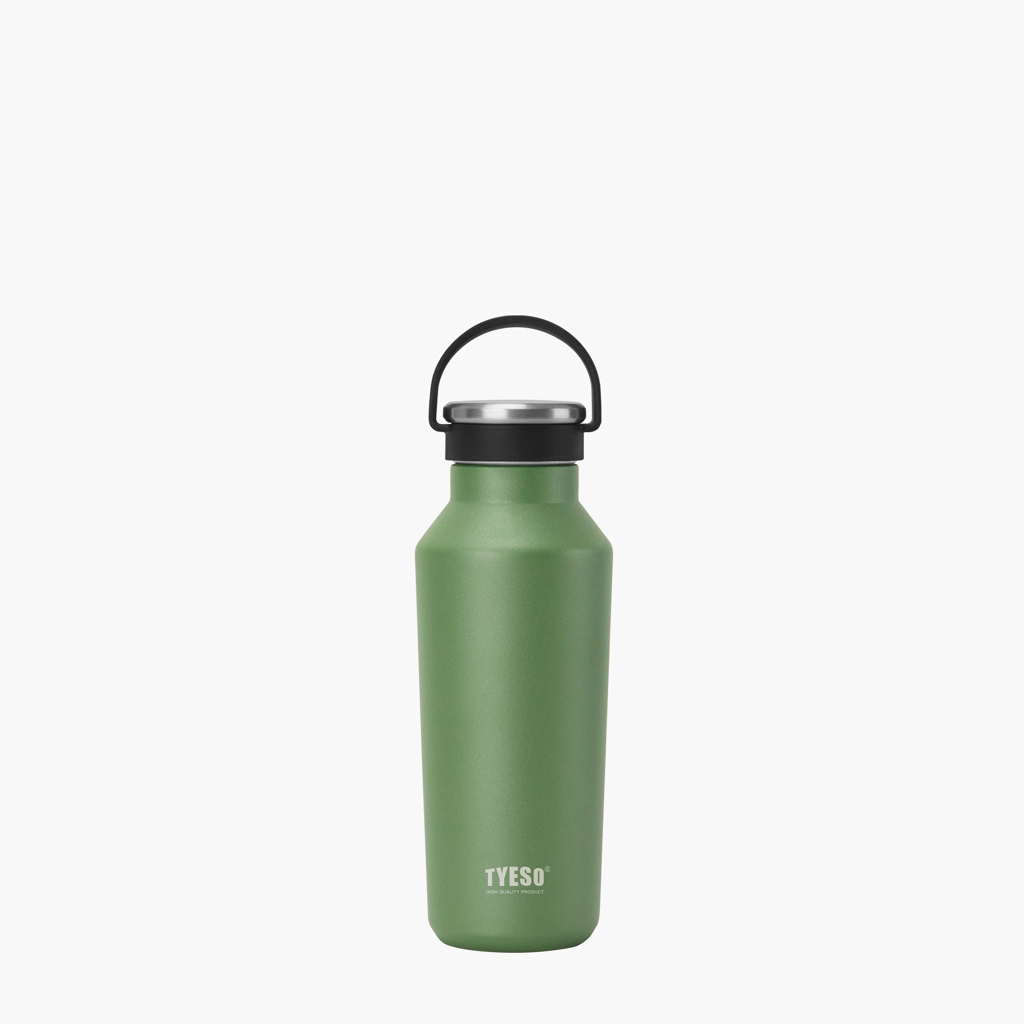 TYESO Vacuum Insulated Sports Bottle with Soft Silicone Handle in Green, 17 oz – carry handle detail #color_green