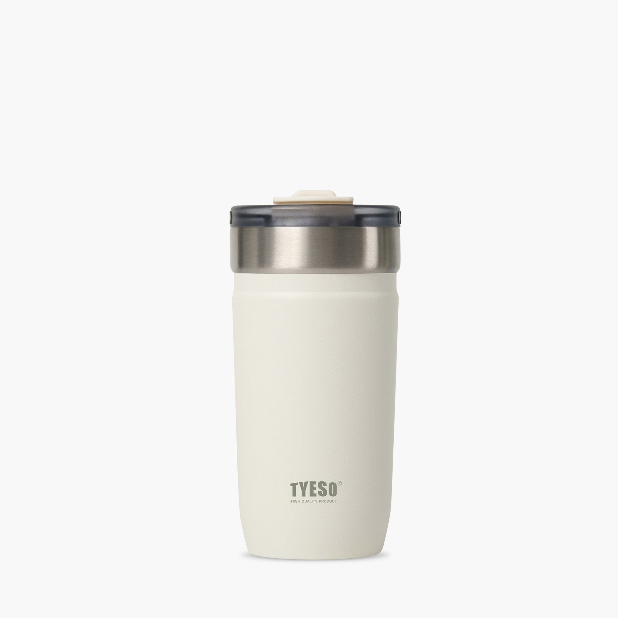 tyeso opaline 18oz white vacuum insulated tumbler 18/8 steel BPA free glitter coating front view #color_white