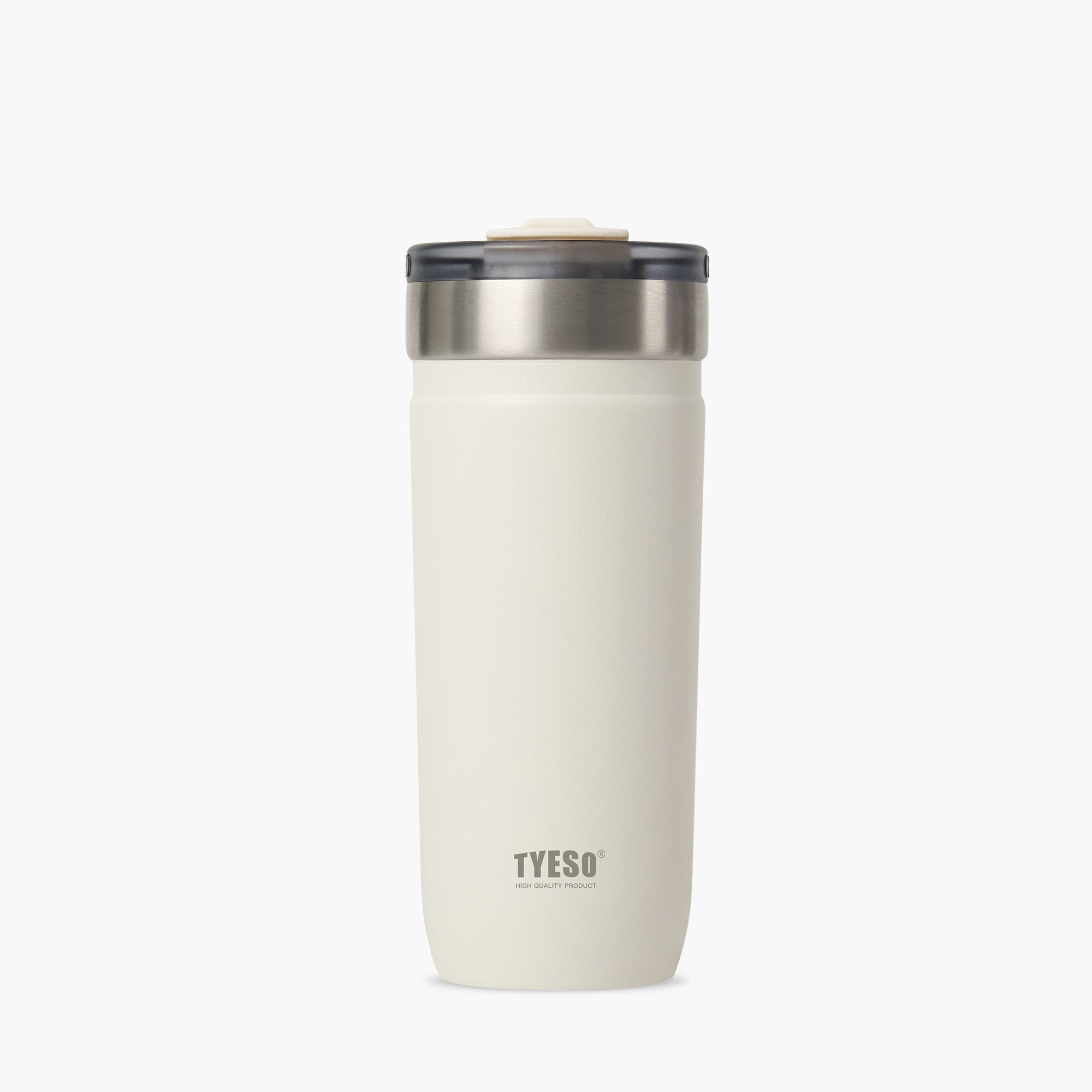 tyeso opaline 24oz white vacuum insulated tumbler 18/8 steel BPA free glitter coating front view #color_white