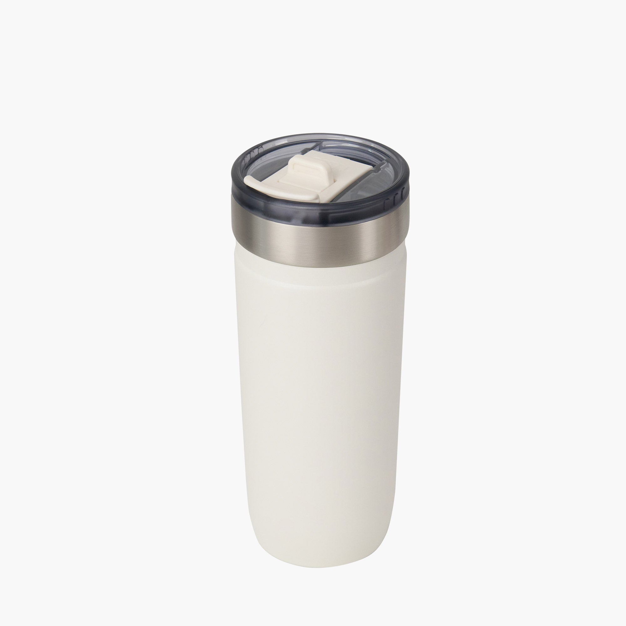 tyeso opaline 24oz white insulated stainless tumbler 18/8 steel BPA free glitter finish top view #color_white